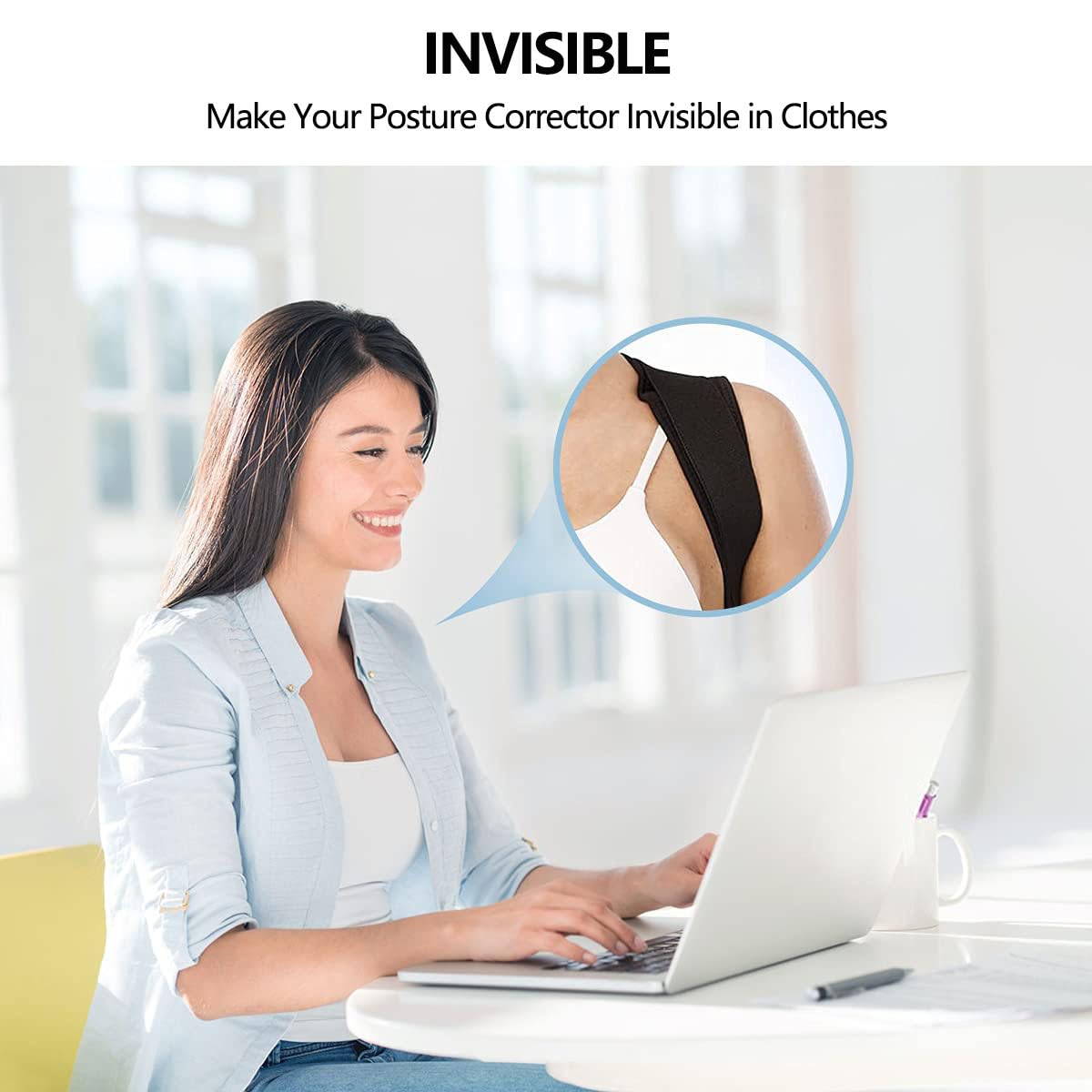Acouza Posture Corrector for Women and men, Back Brace, Adjustable Straightener for Support