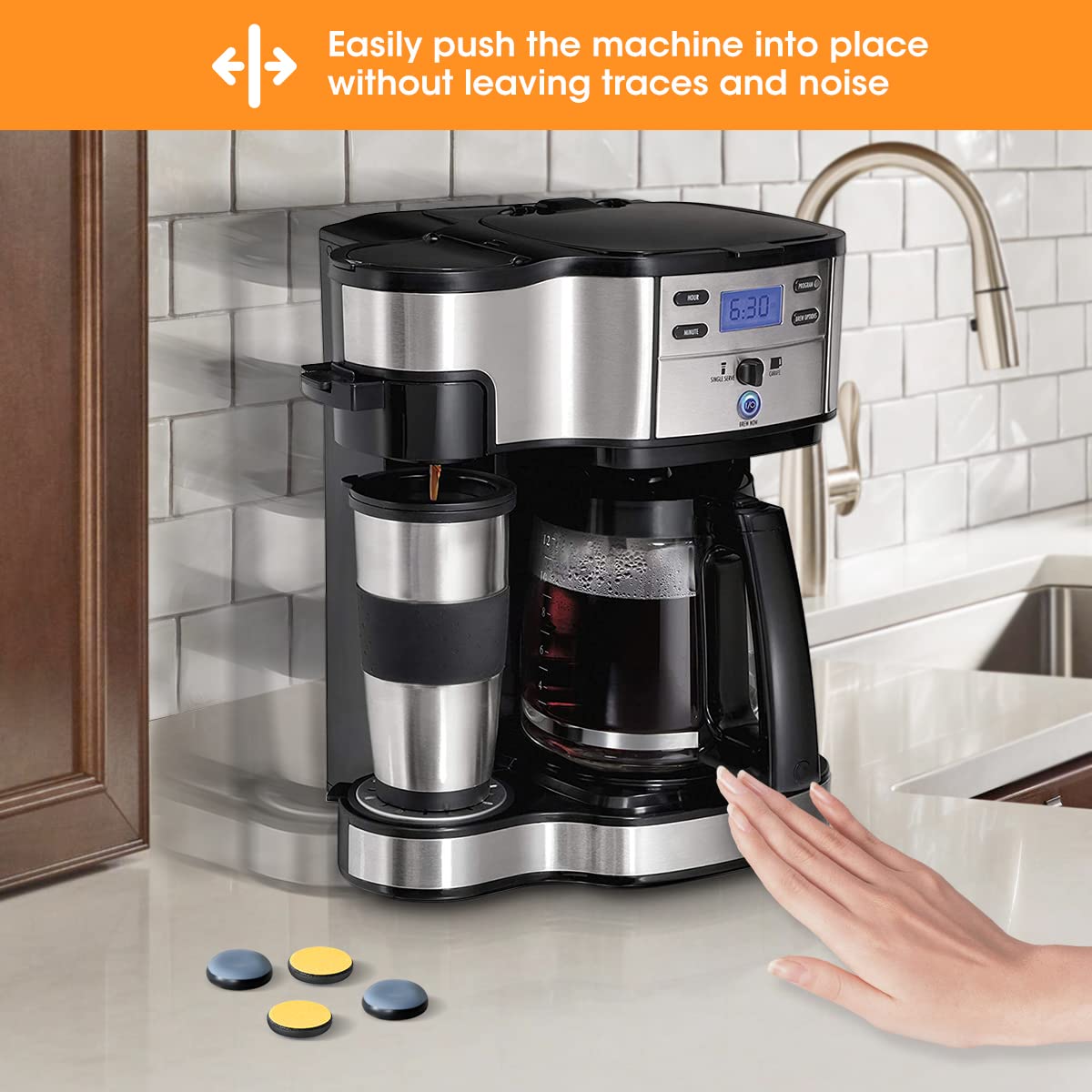 Aieve Appliance Sliders, 8 Pcs Small Appliance Slider for Countertop, Self Adhesive Home Finds Caster Wheels Rollers, Kitchen Must Have Gadgets for Stand Mixers, Coffee Makers, Air Fryers