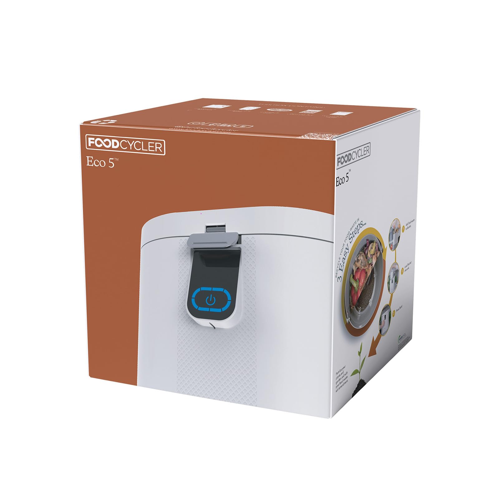 Food Cycler Eco 5 Award-Winning Kitchen Food Recycler | Indoor Composter Bin Alternative | Electric Countertop Food Disposer with Odorless 5L Indoor Food Waste Bin for Easy Waste Management | White