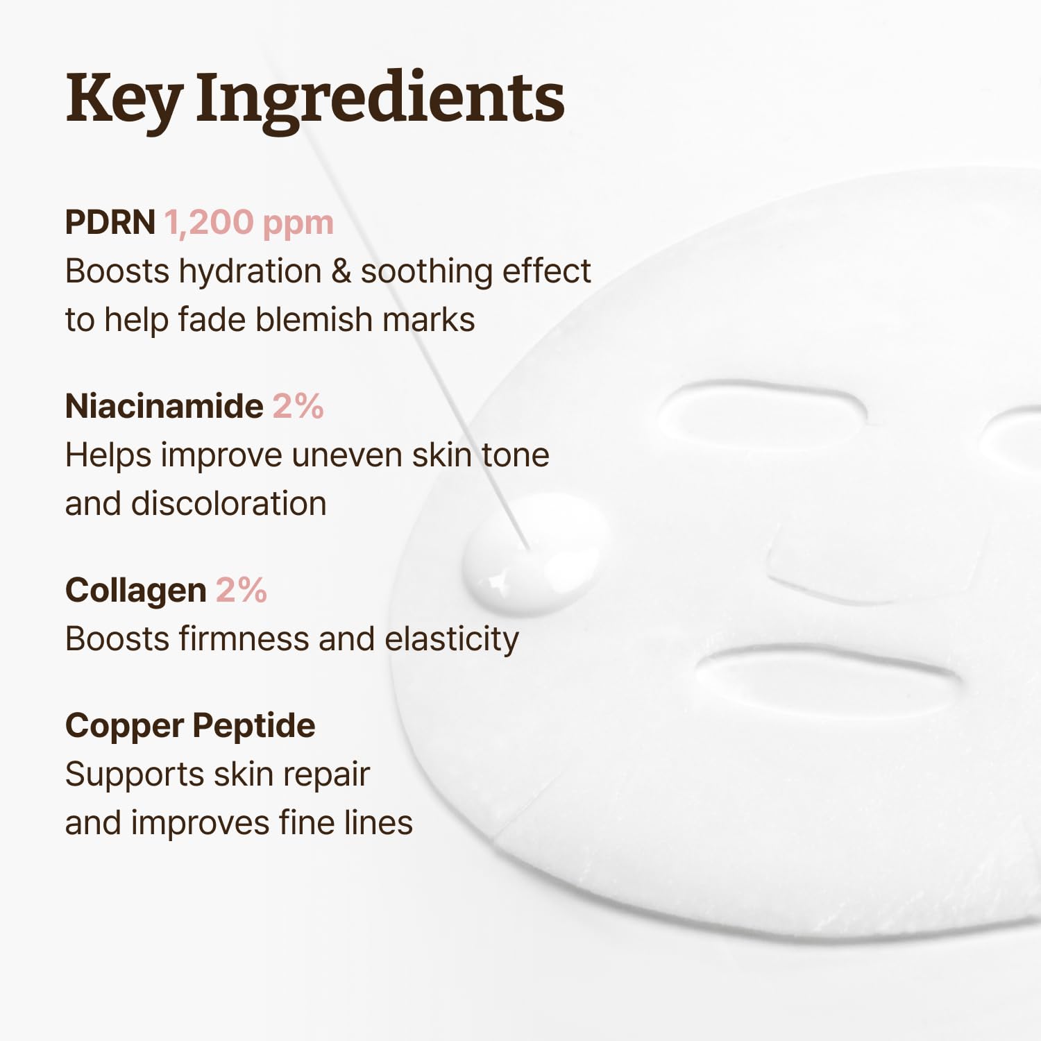 Dr. Reju-All Advanced PDRN Rejuvenating Mask - Face & Neck Korean Sheet Mask with 1,200 ppm PDRN, Collagen & Copper Peptides - Hydrating & Soothing, Skin Repair (1.2 Fl Oz x 4EA)