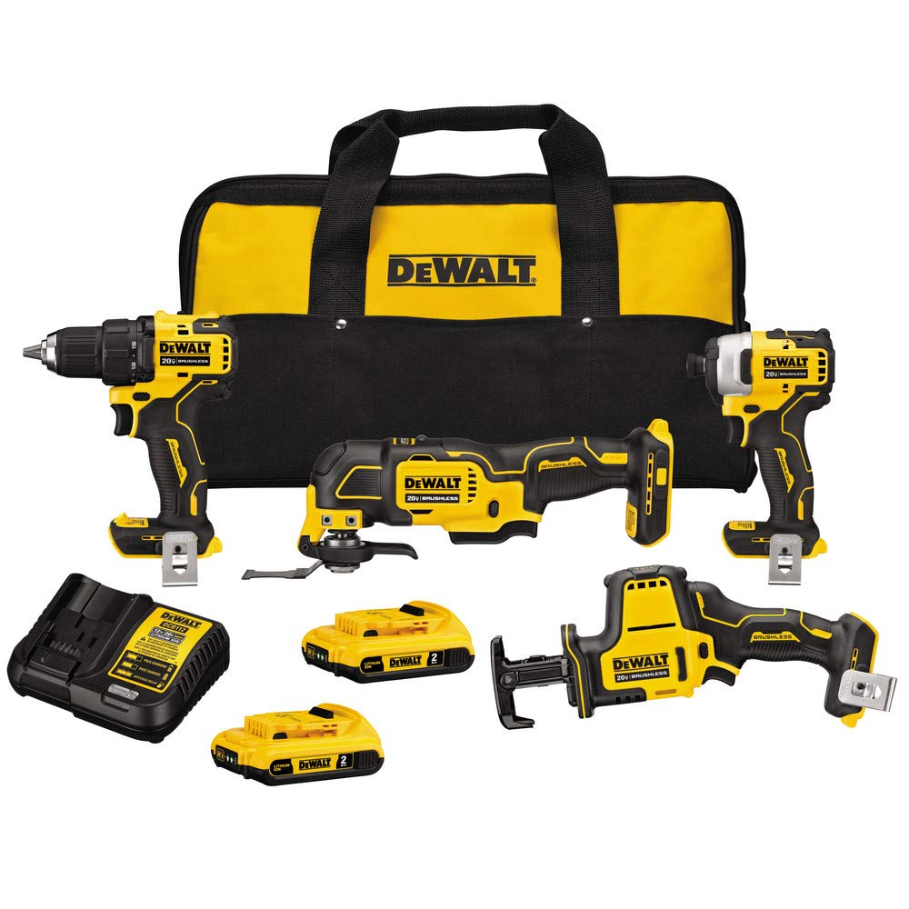 Dewalt DCK489D2 ATOMIC 20V MAX Brushless Lithium-Ion Cordless 4-Tool Combo Kit (2 Ah)