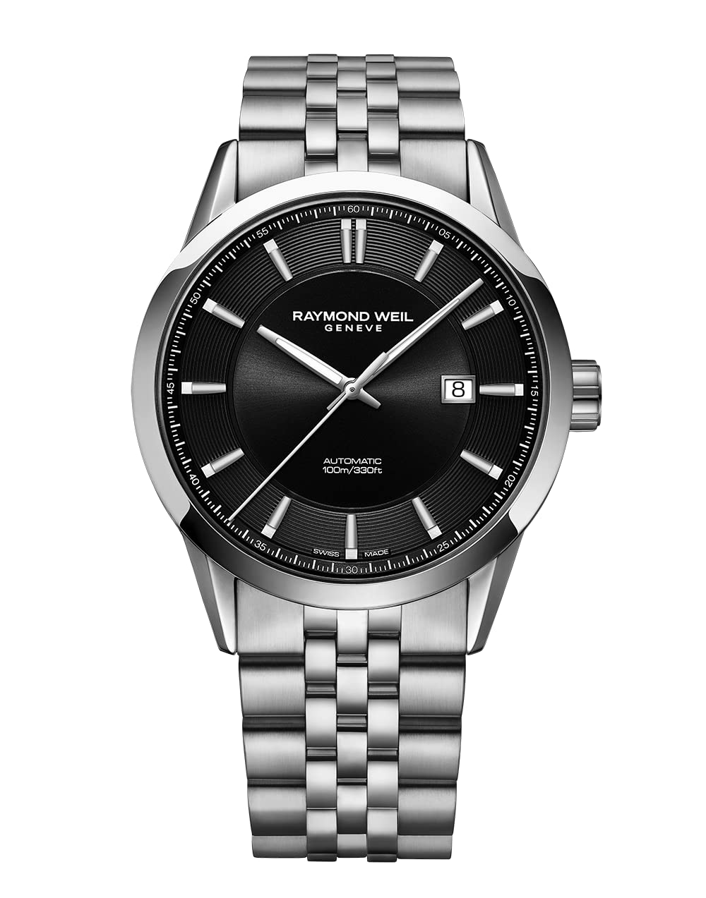 RAYMOND WEIL Freelancer Men's Automatic Watch, Black Dial, Stainless Steel, 42 mm, (2731-ST-20001)