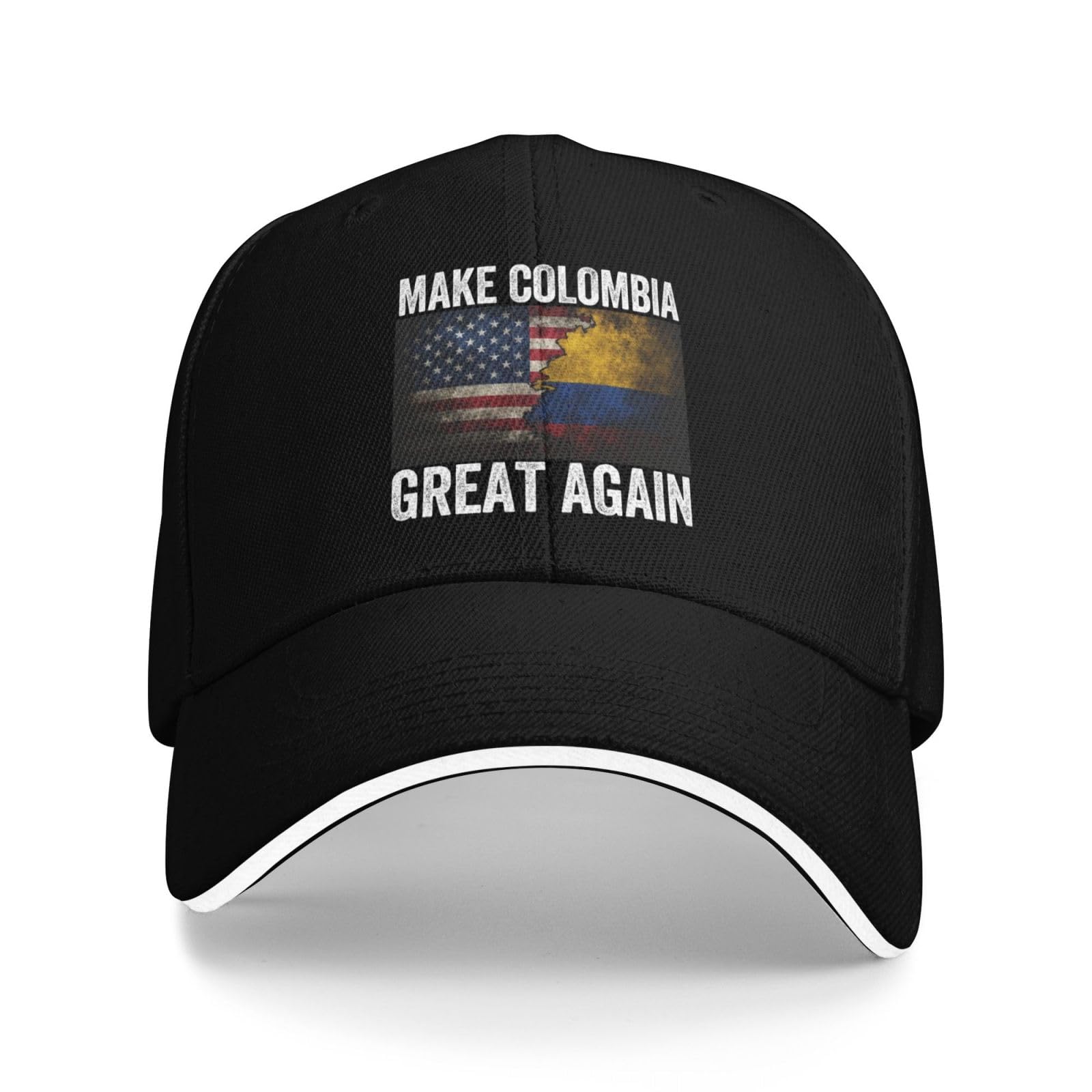 muciioa Make Colombia Great Again Hat Colombia Flag Trucker Cap for Men Women Black