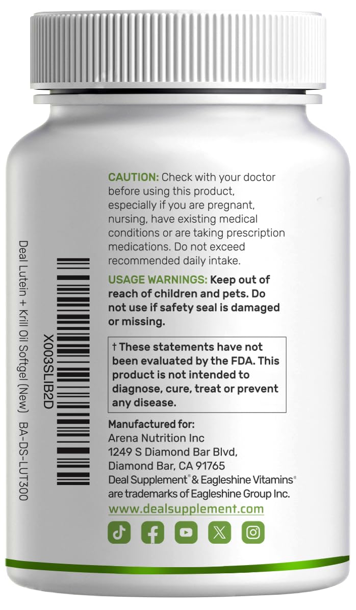 Lutein and Zeaxanthin Supplements, 40mg Per Serving, 300 Softgels