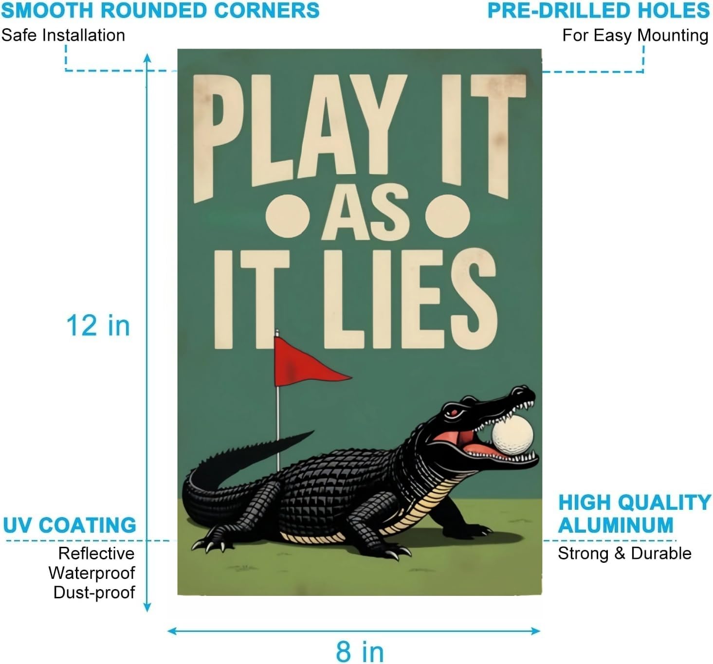 Carastora Golf Wall Decor Sign - Funny Tin Sign - Vintage Style Metal Plaque for the Man Den, Club, Bar or Sports Room, 8x12 Inch