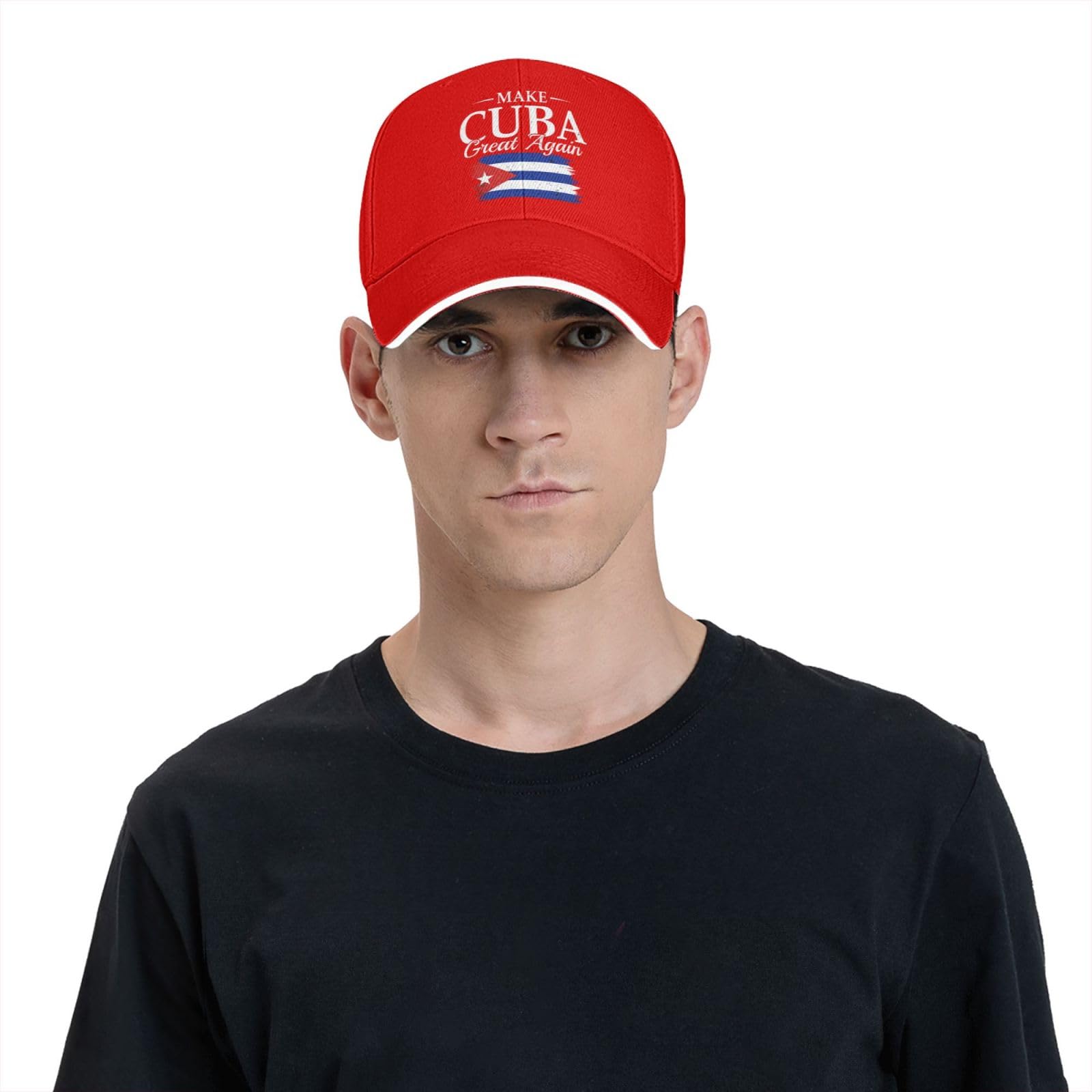 nopicsn Make Cuba Great Again Cap Adjustable Baseball Cap Sport Fashion Comfortable for Men Women Red
