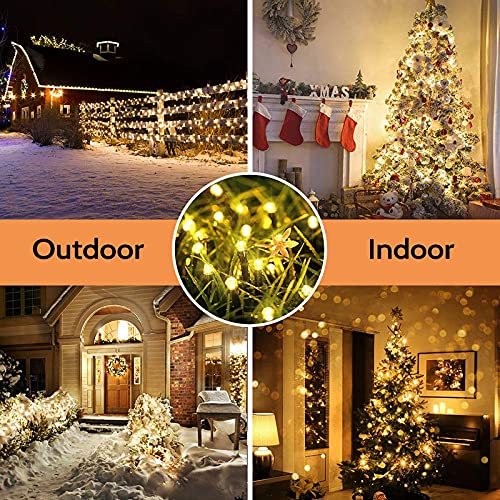 Toodour Solar Halloween Lights, 72ft 200 LED 8 Modes Red Halloween String Lights, Waterproof Solar Lights String for Garden, Patio, Fence, Holiday, Party, Balcony, Outdoor Halloween Decorations