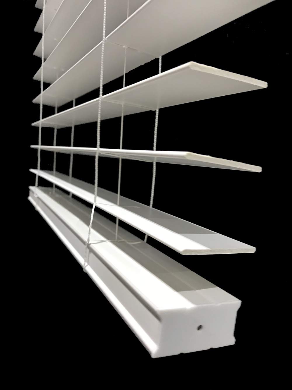 US Window And Floor 2" Faux Wood 33.5" W x 64" H, Inside Mount Cordless Window Blinds, Smooth White,CLF0103340640