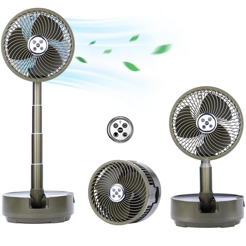 Onnilife 8 inch Portable Fan-Battery Operated Fan, Oscillating Rechargeable Fan with 20000mAh, Remote Control LED Lights, 72HR Run Time, Outdoor Portable Foldable Fan for Camping&travel (White