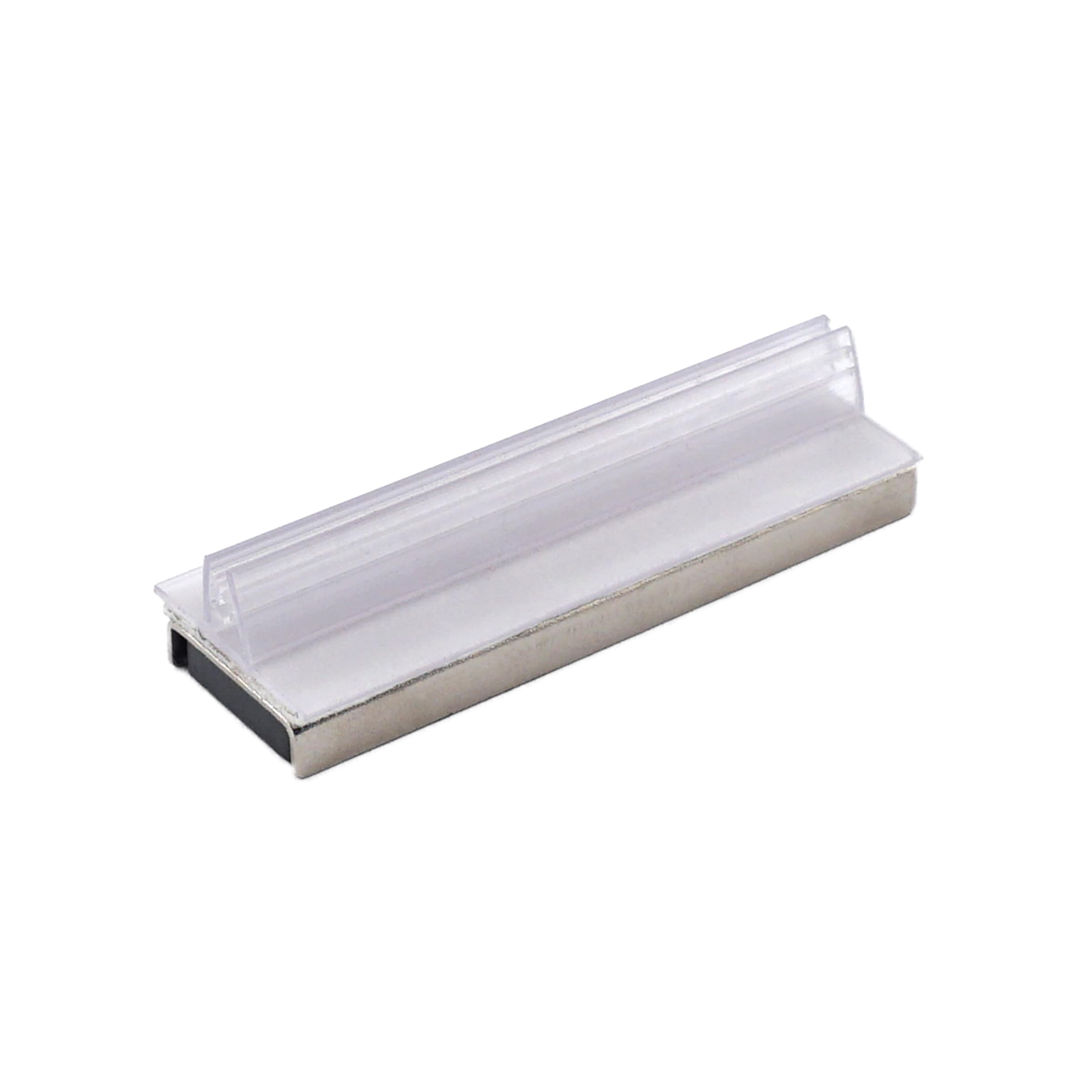Master Magnetics Magnetic Sign Holder - Retail EZ Grip Holder, Powerful Magnet, 3" Length, 1" Width, 0.75" Total Height, Silver and Clear, Pack of 25, MSHC12X25