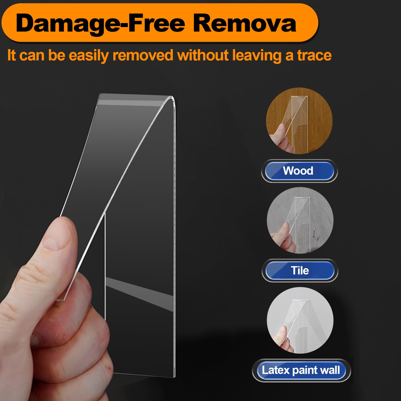 PHIXBEAR 2 Rolls Double Sided Tape Heavy Duty,19.7 Ft x 1.18" & 0.79" ,Removable Nano Tape for Poster Carpet Picture Hanging Strip Rug Wall Outdoor - Clear & Strong Adhesive Multipurpose Mounting Tape