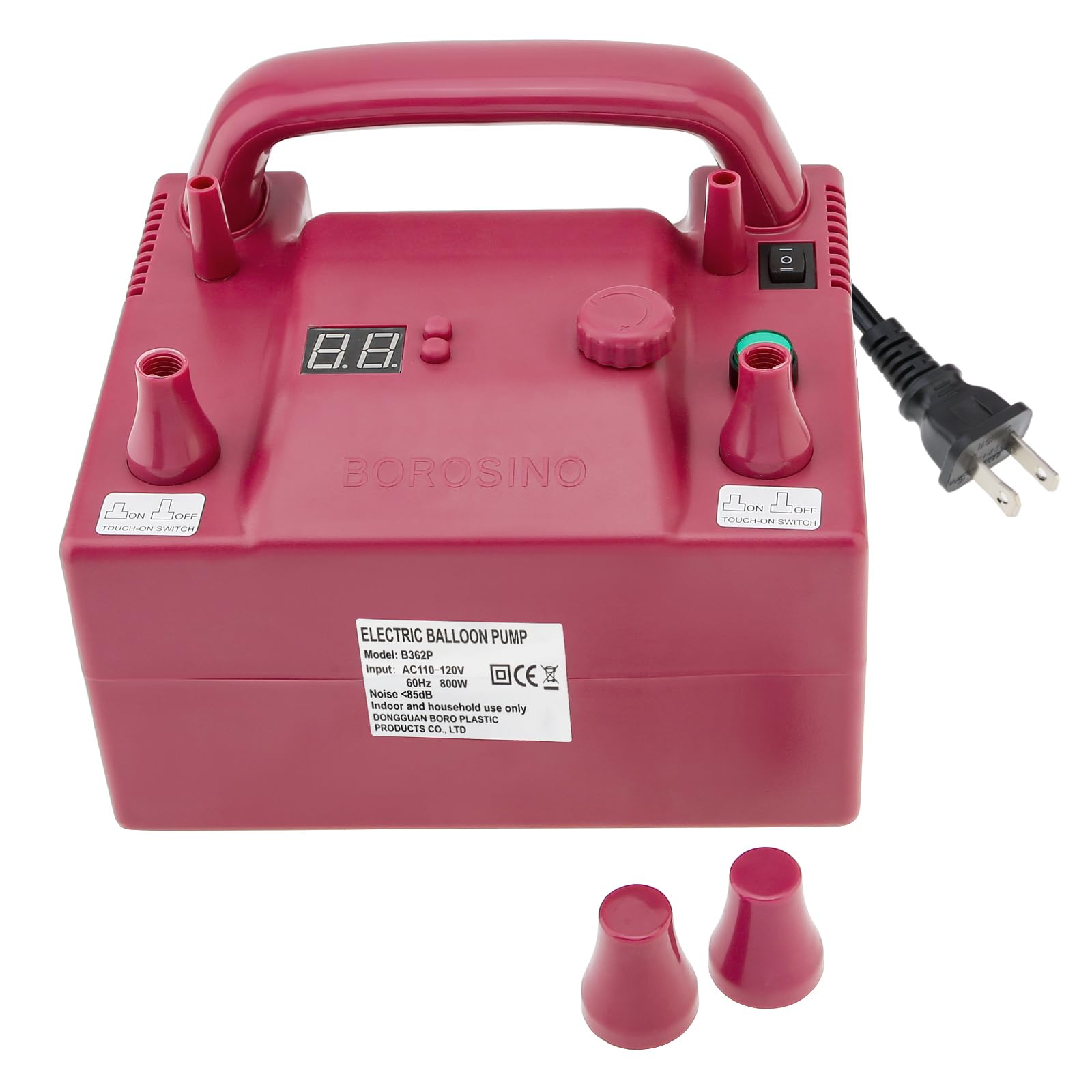 OriGlam Portable Electric Balloon Blower Pump, Dual Nozzle Balloon Air Inflator, 110V 680W with 2 Inflation Nozzles for Decoration