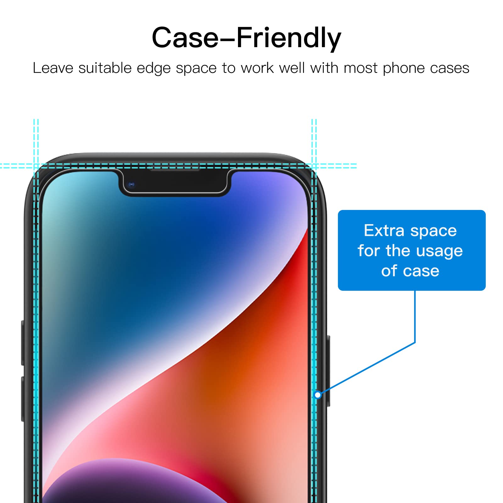 JETech Privacy Screen Protector for iPhone 14 6.1-Inch, Anti Spy Tempered Glass Film, 2-Pack