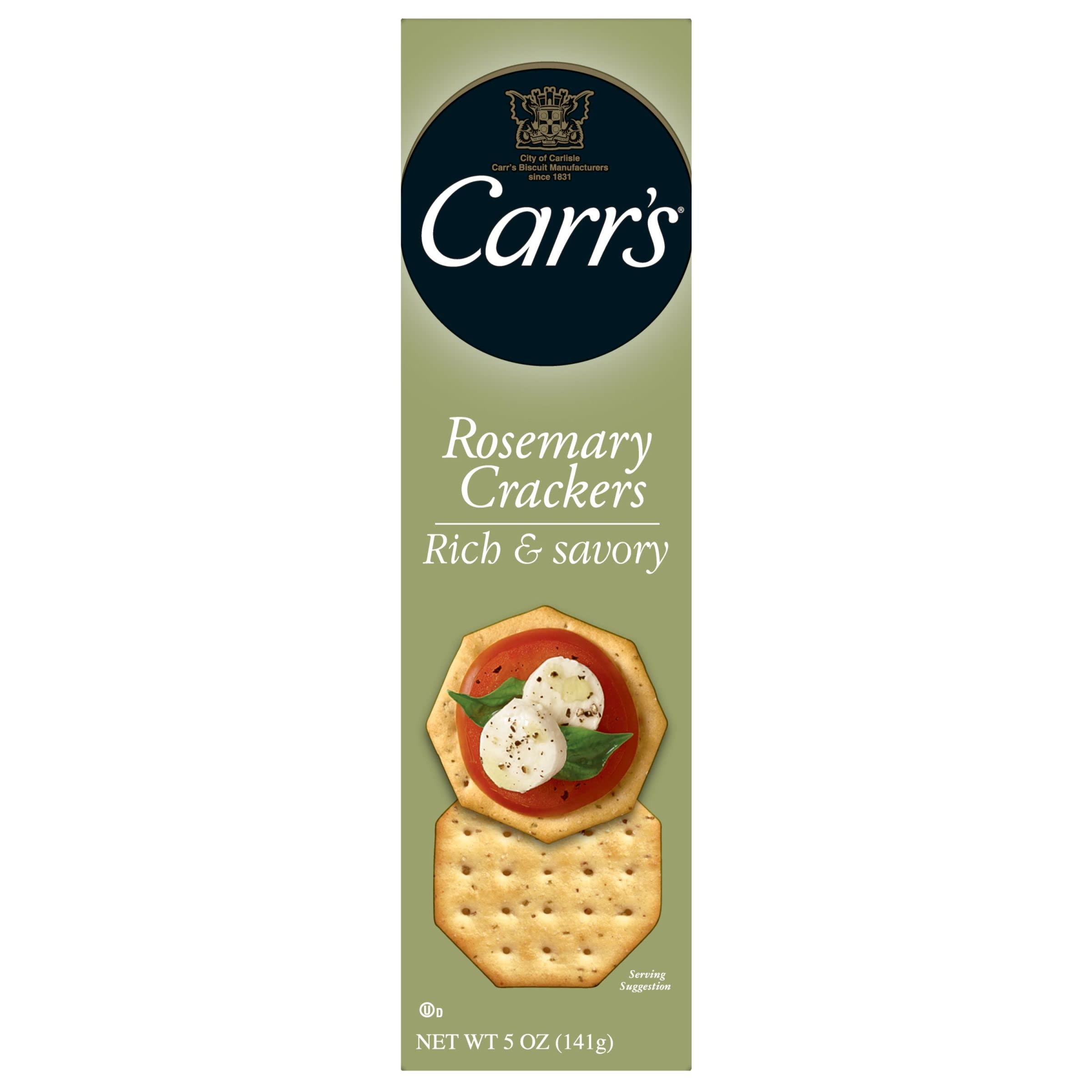 Carr's Crackers, Baked Snack Crackers, Party Snacks, Rosemary, 5oz Box (1 Box)