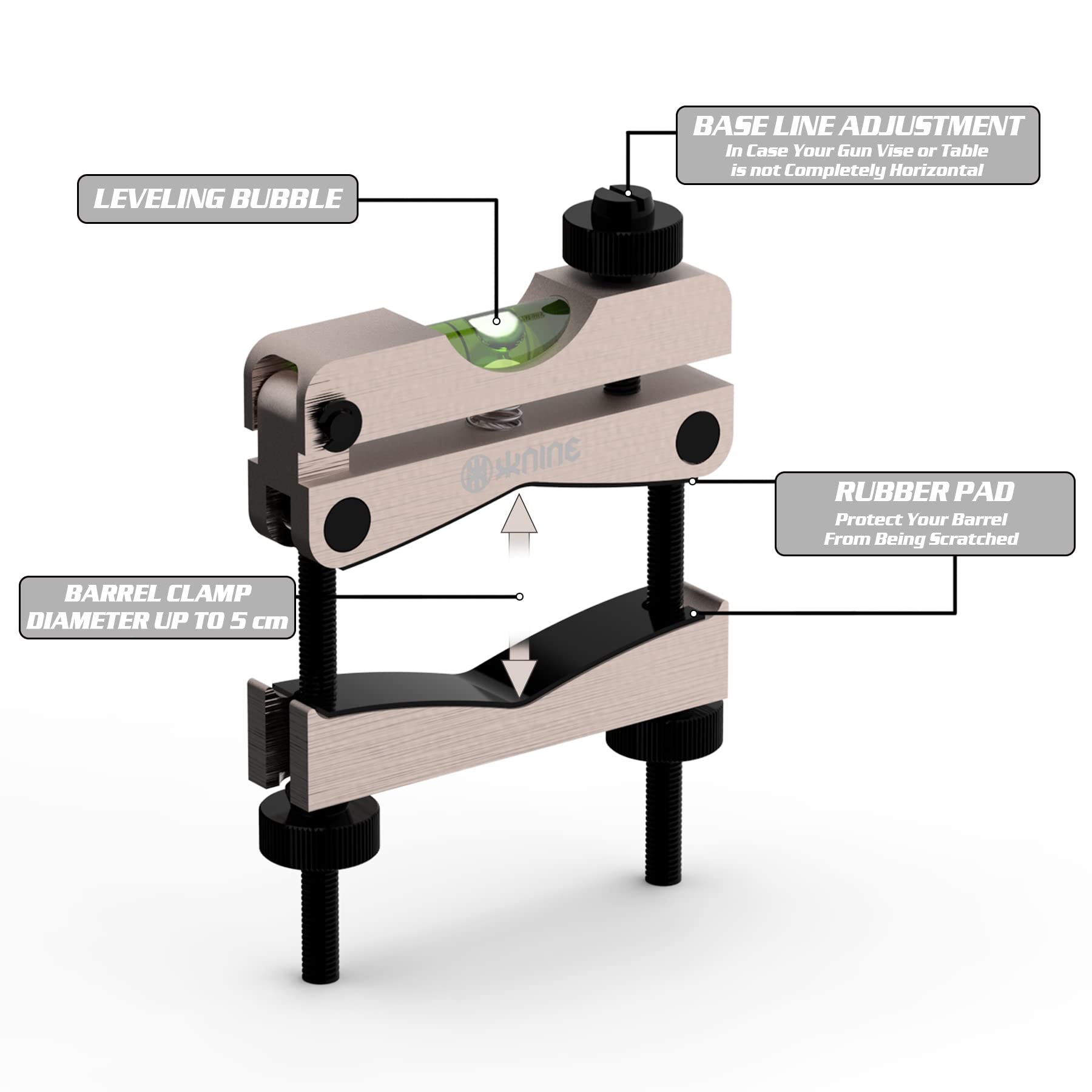 KNINE OUTDOORS Scope Leveling Tool Scope Mounting Level Universal and Professional Tool with Heavy-Duty Designed and Stored in Case for Maintenance, Black Silver Rich Gold (Rich Gold)