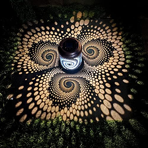 2 Pack Solar Lanterns Outdoor Hanging Lantern Lights, Dragonfly Hollowed-Out Metal Decor Lantern, Waterproof LED Decorative Garden Light - Delicate Garden Decoration for Patio, Yard