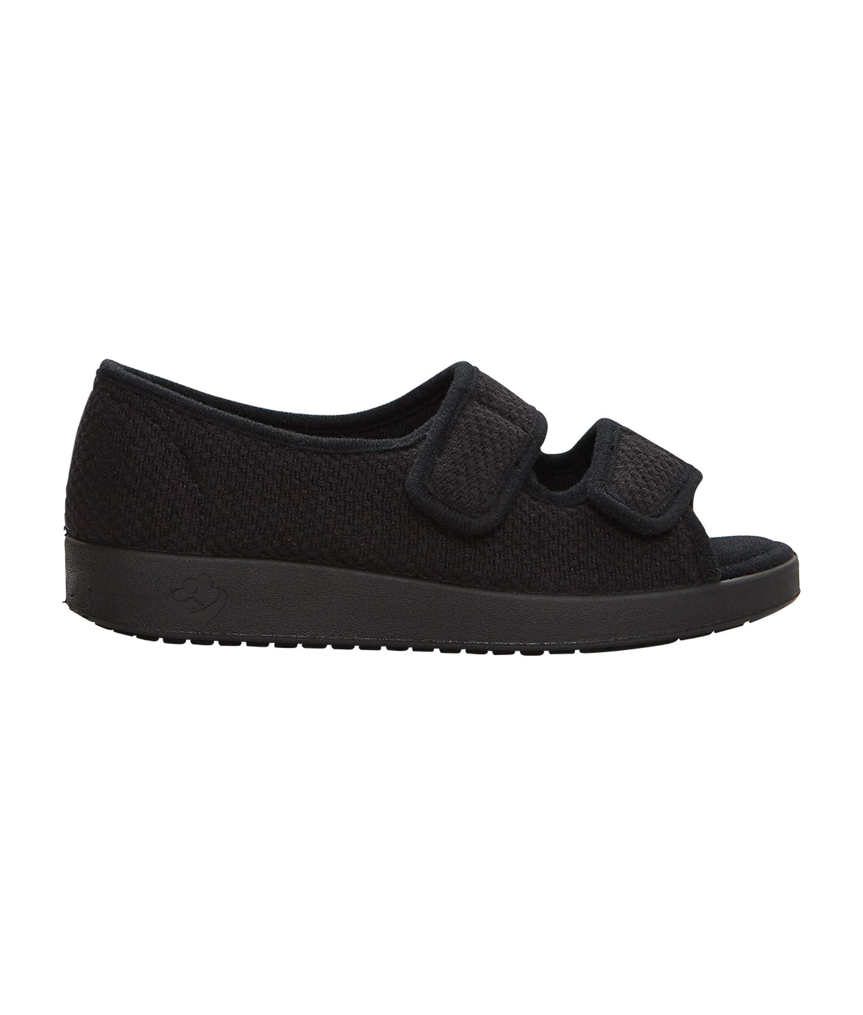 Silverts Womens Easy Closure Open Toed Sandals - Indoor & Outdoor Black/Black 8 B - Medium
