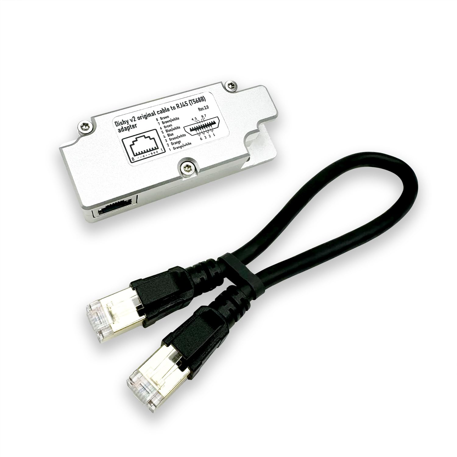 YAOSHENG Rectangular Dishy Cable Adapter to RJ45. Connect Your Dishy V2 to PoE Injector Quickly and Easily.