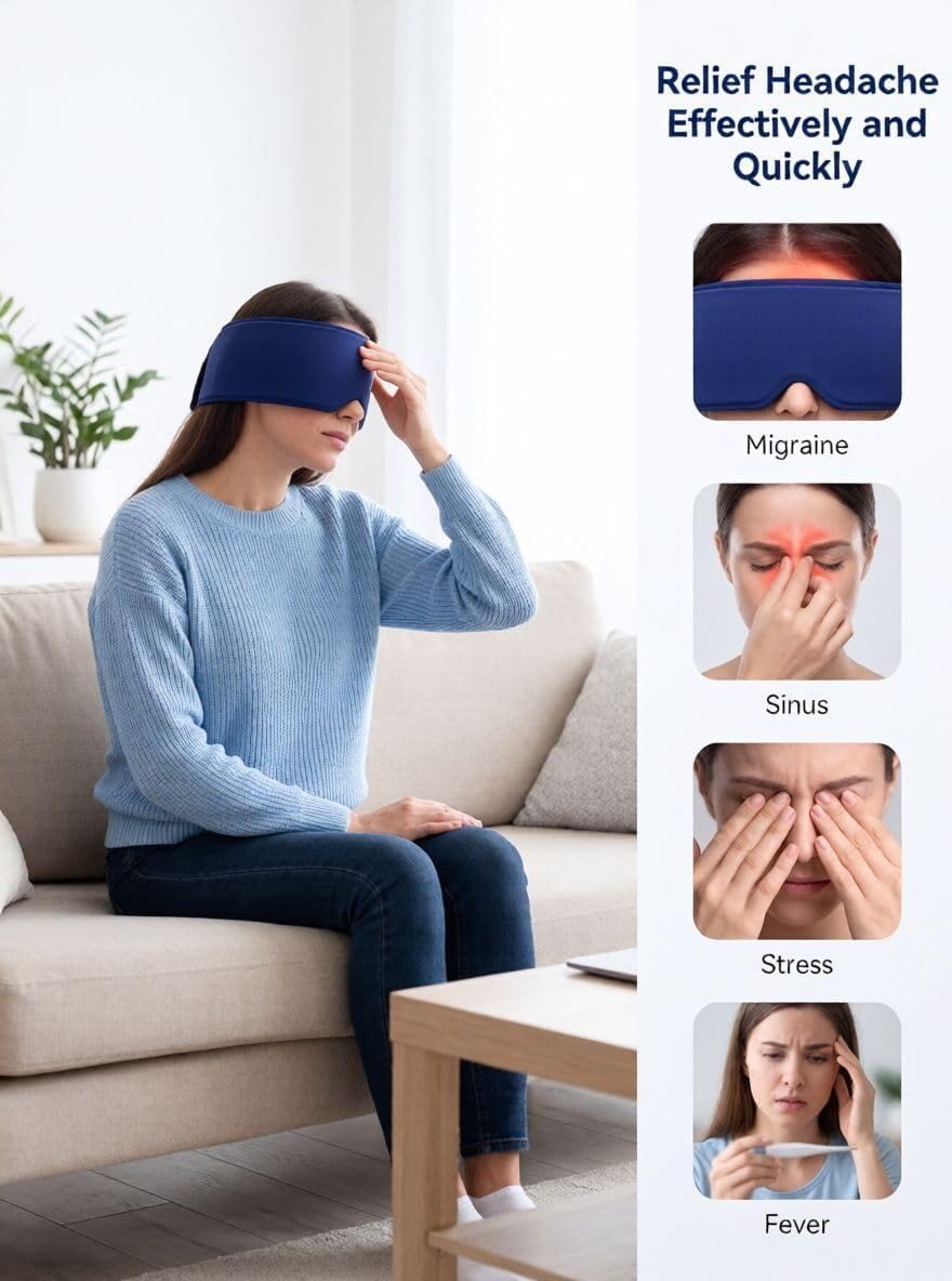 Cooling Eye Mask with Ice Gel. Instant Relief Puffy Eyes Migraine Surgery, Hsa Store Eligible Items Fsa Stay Cold Comfy, Cold Compress Pack for Tired Eyes, Headache Dark Circles Sleep