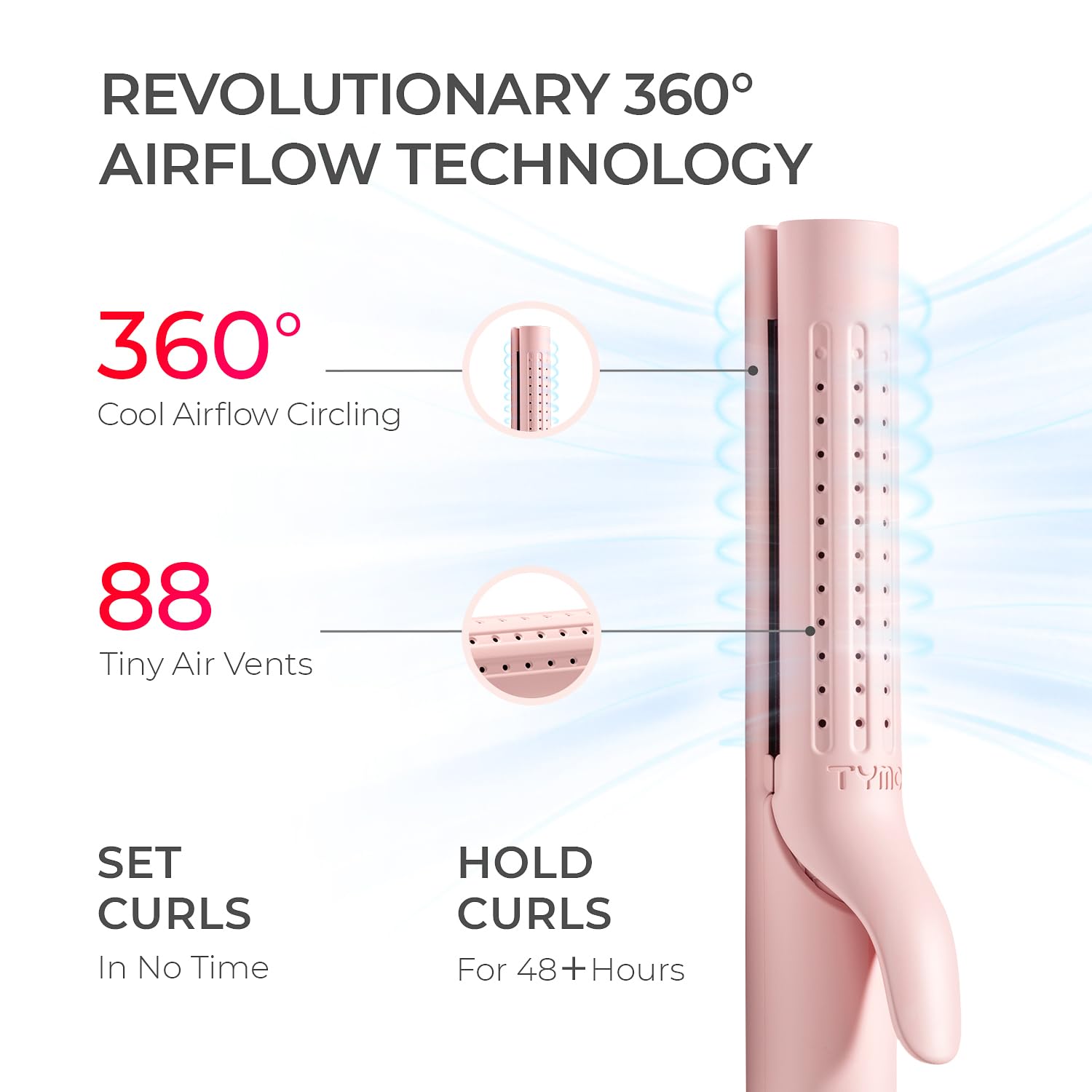 TYMO Airflow Curling Iron + TYMO Porta Cordless Hair Straightener Brush