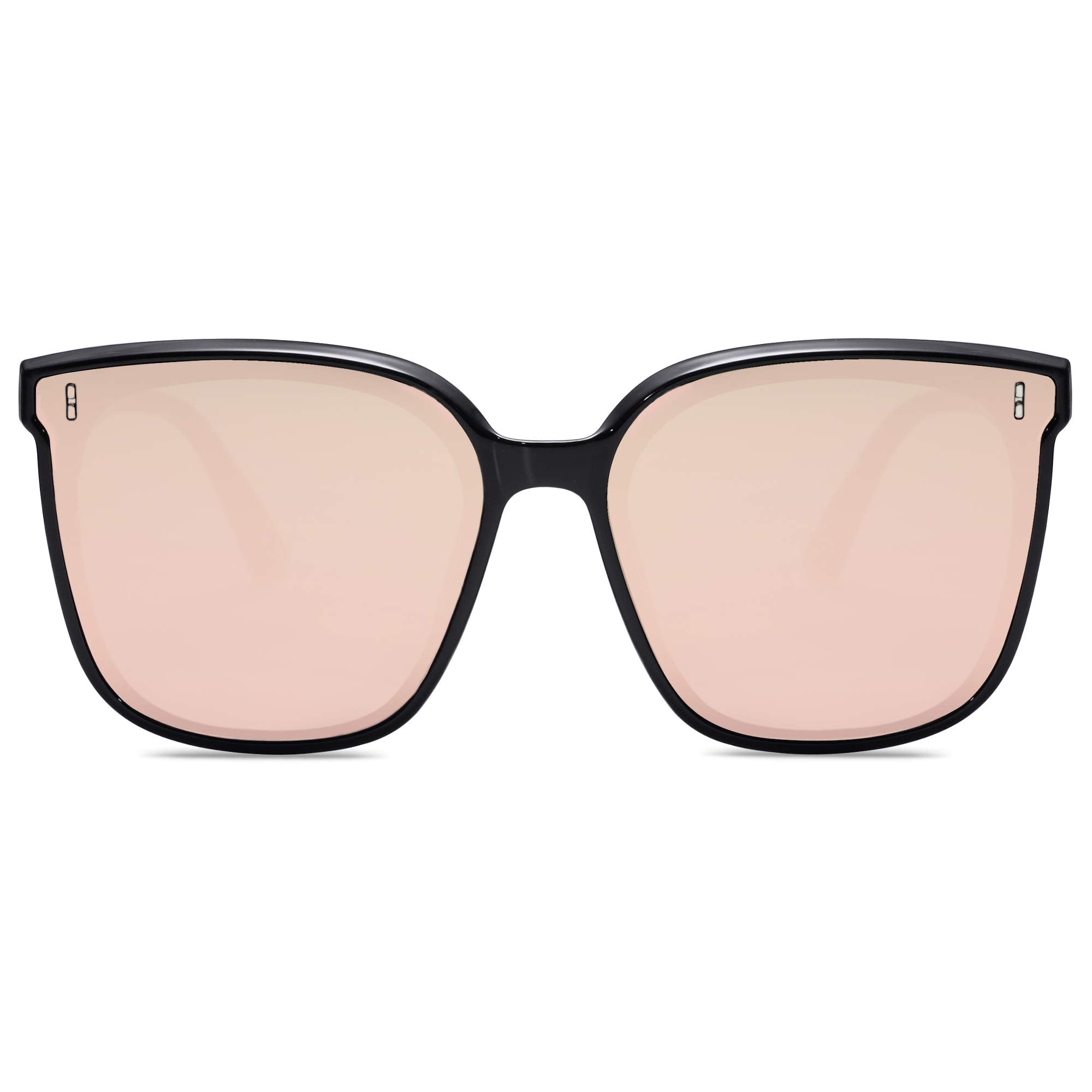 SOJOS Sunglasses for Women Men Vintage Style Shades SJ2157,Black/Pink
