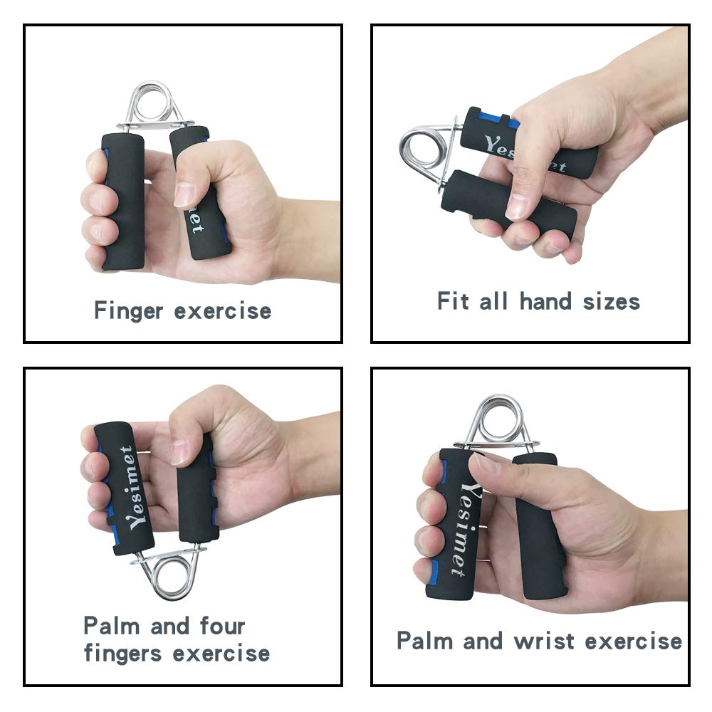 E-smartinlife Hand Grip Strengthener Set, Finger Gripper - Soft Foam Hand Exerciser for Quickly Increasing Wrist Forearm and Finger Strength, 2 Pack
