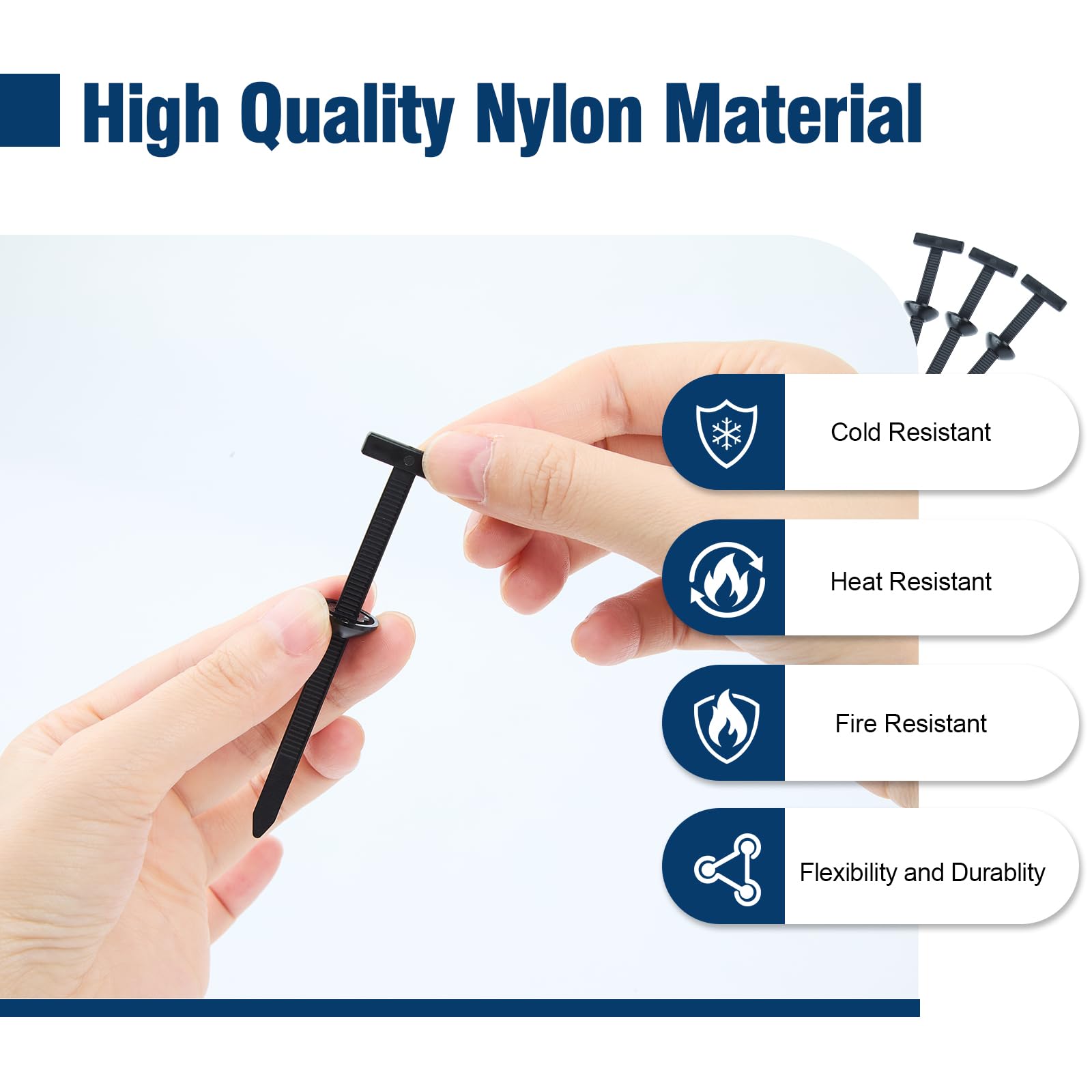 Nylon Universal Cable Tie Buckle, Multi-Functional Black Zip Ties with Pin & Button, 200 PCS Snap-Fit Nylon Fastening Clip for Car Repairs,Home,Garden,Workshop