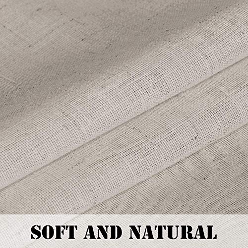 H.VERSAILTEX Linen Curtains Linen Blended Curtains Tab Top Window Treatments Panels Drapes for Living Room Bedroom, Elegant Energy Efficient Light Filtering Curtains (Set of 2, 52" x 96", Stone Blue)