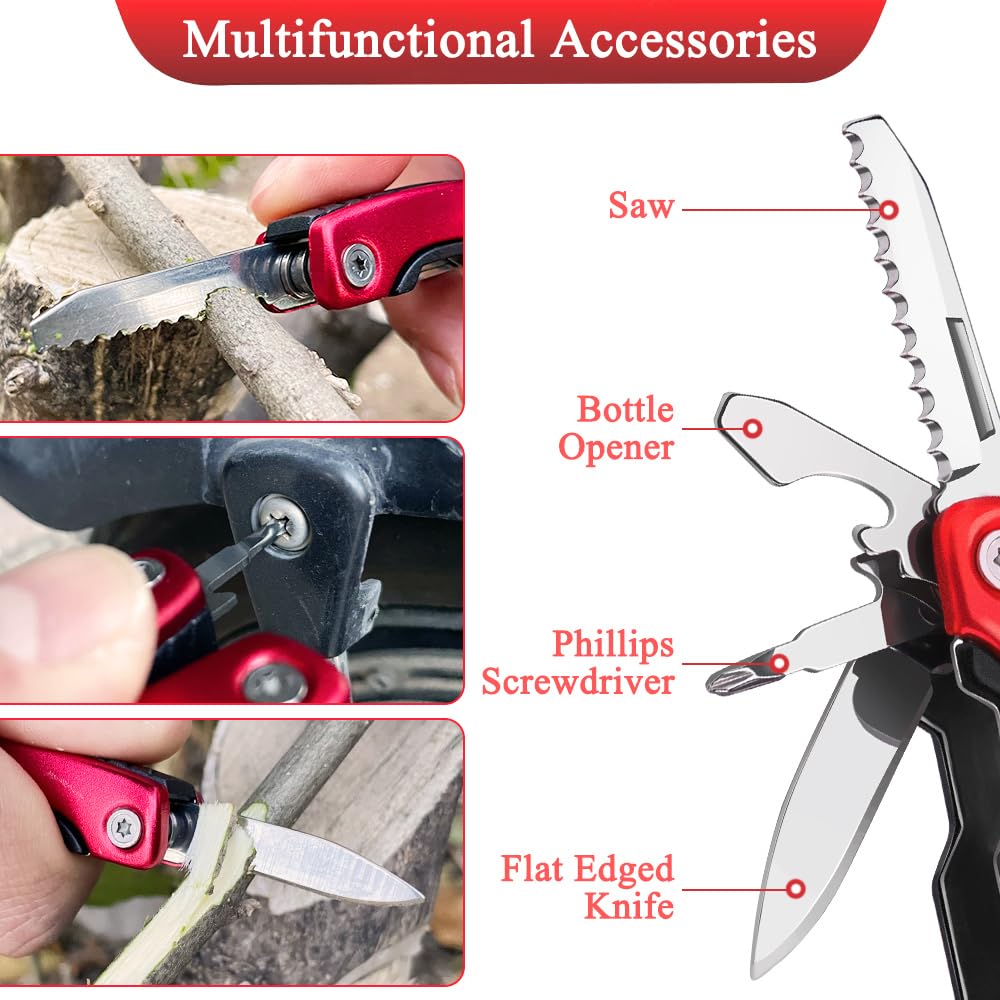 Outdoor Portable Mini Multi Multitool plier, Gift for Men - Ideal Gift for Dad、Brother or Boyfriend – Hiking, Bike Outdoor Tools、Camping,、Survival Multitool.