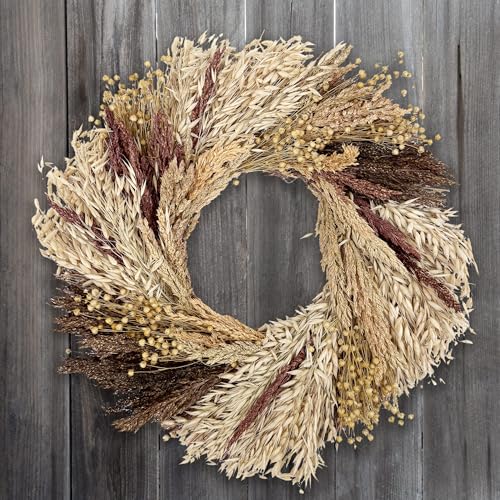 ANDALUCA Natural Botanical Grains Handcrafted Wreath (Autumn Grains)