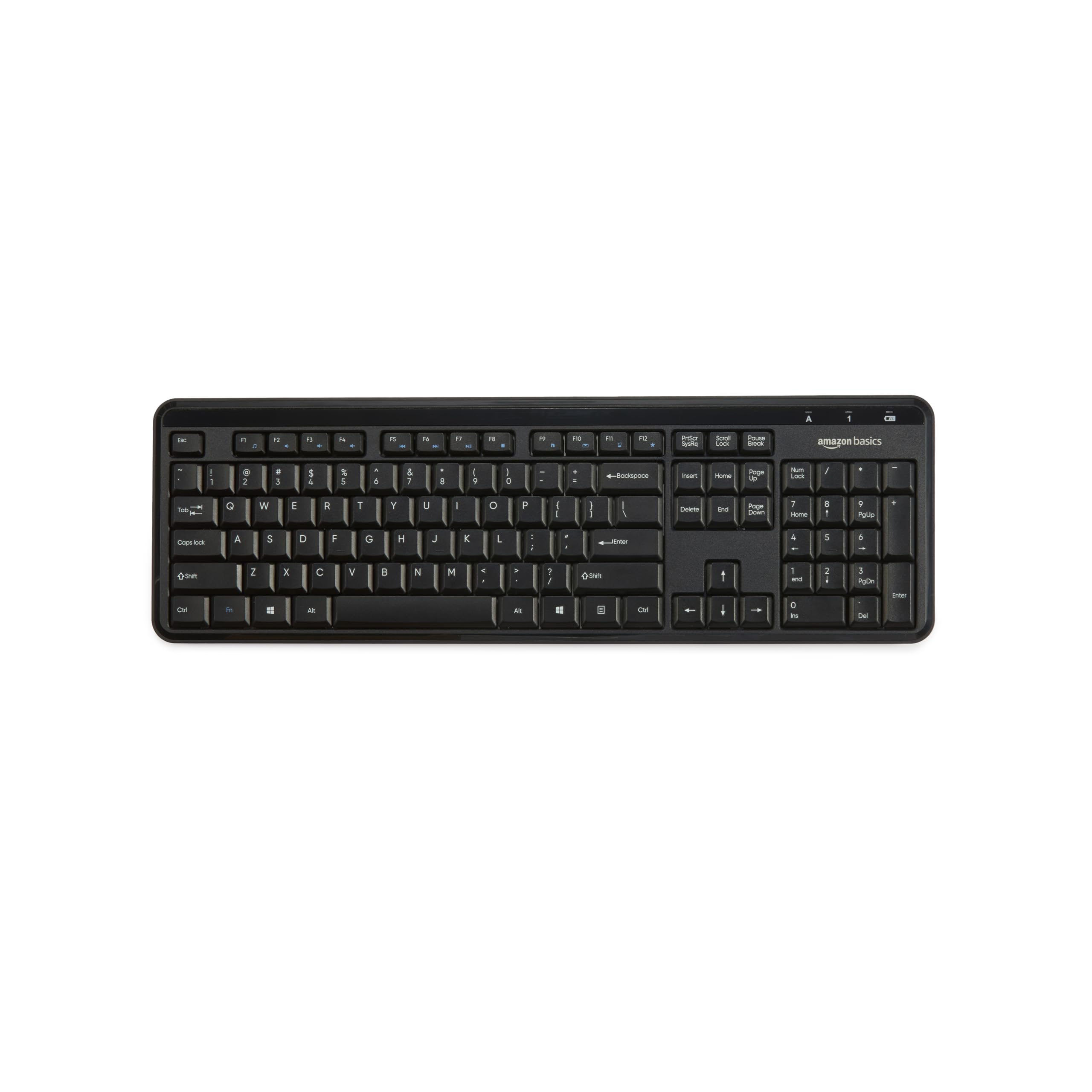 Amazon Basics 2.4GHz Wireless Computer Keyboard and Mouse Combo, Quiet and Compact US Layout (QWERTY), Black