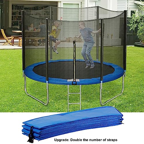 Trampoline Replacement Pad Safety Spring Cover, No Holes for Pole, Universal Fits for 10ft Frames, Waterproof Trampoline Accessories Spring Pad Blue