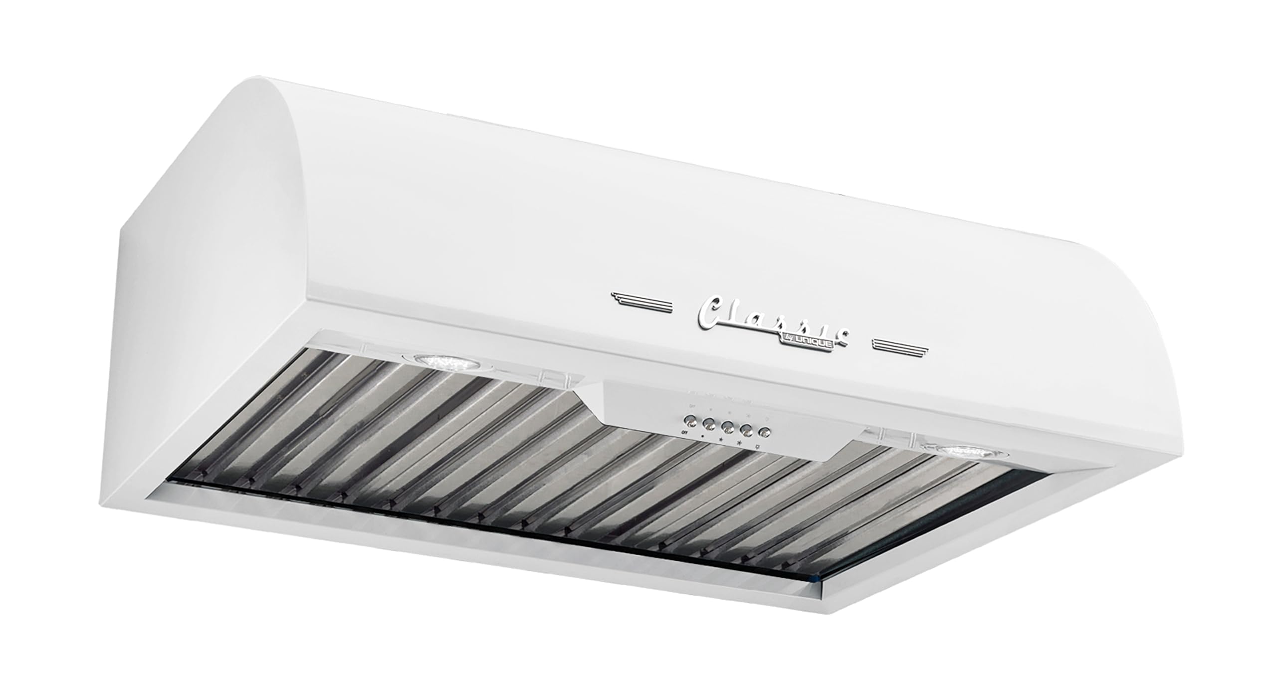 Unique Appliances Classic Retro Range Hood, Electric Range Hood with 3 Fan Speeds and 2 LED Lights, 24", Marshmallow White, 500 CFM, 110-120 V