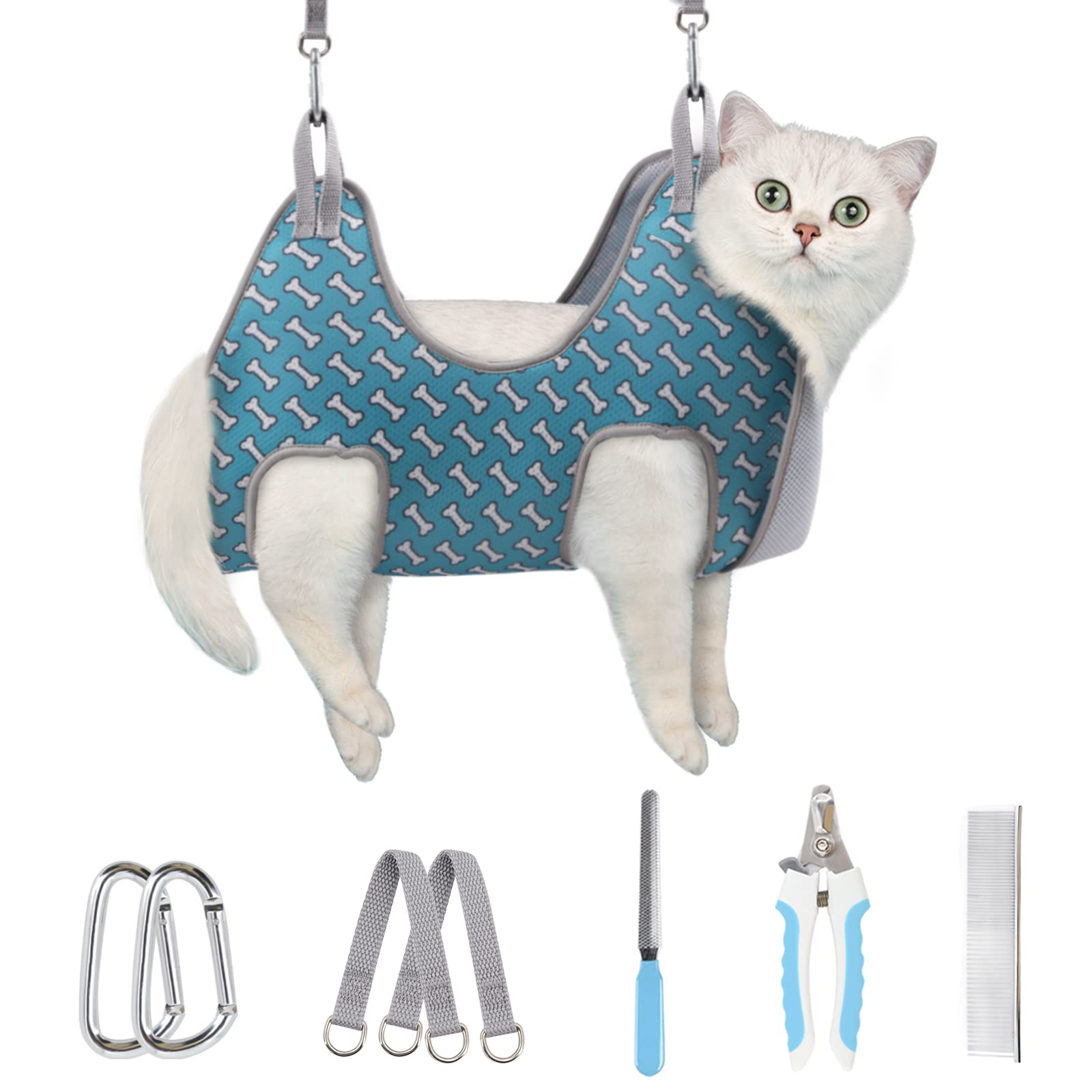 Supet Dog & Cat Grooming Hammock Harness, Relaxation Pet Hammock Restraint Sling for Grooming & Small Animal Leashes