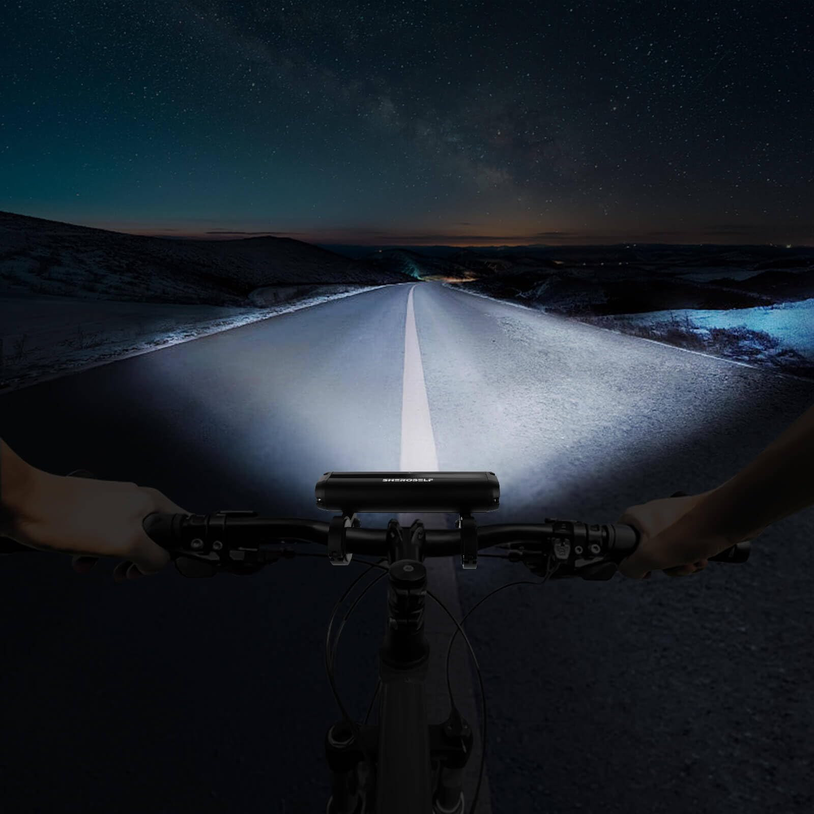 SHEROSELF Super Bright 6 LED Bike Lights - 5 Light Modes, IPX5 Waterproof, Type-C Rechargeable Bicycle Light - Perfect Bike Light for Adult Kid Mountain Road Commuter Cycling Night Riding