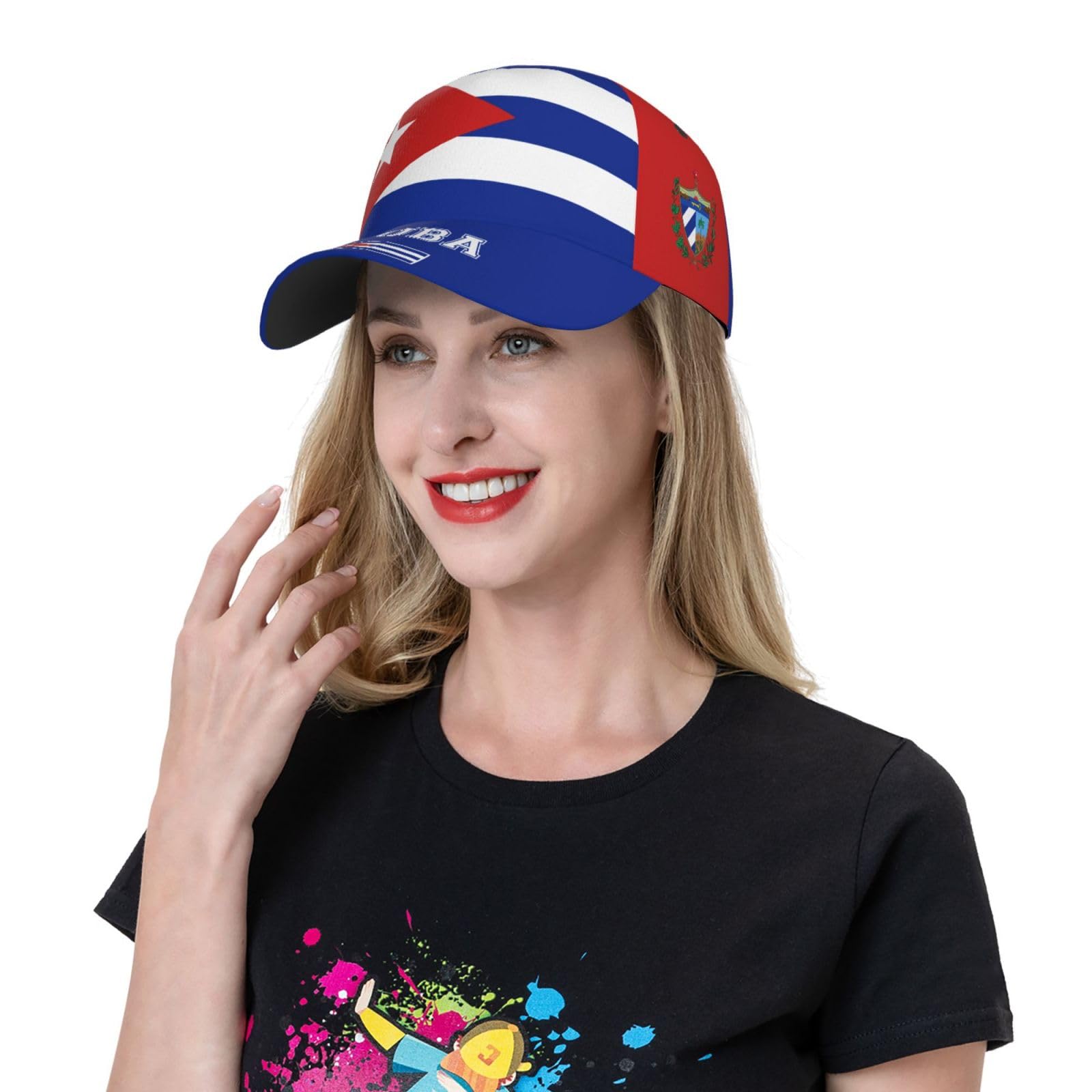Cuba Flag Baseball Cap for Men Women, Fashion Flag of Hat Adjustable Sun Protection Visor Caps Trucker Hat Patriotic Dad Caps