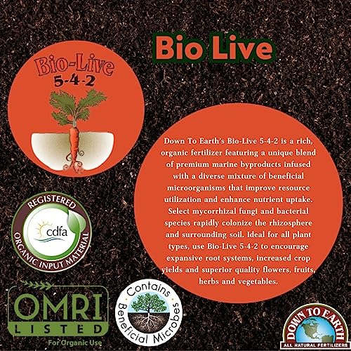 Down to Earth Organic Bio-Live Fertilizer Mix 5-4-2, 5 lb
