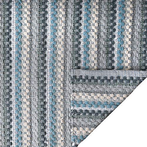 Cotton Rag Rugs 2x3'- Red Combo in Diamond Weave Stripe,Cotton Area Rugs,Indoor Out Door Rugs 2'x3',Rugs for Living Room, Machine Washable Rugs,Hand Woven & Kitchen Entryway Rug,Farmhouse Rug.