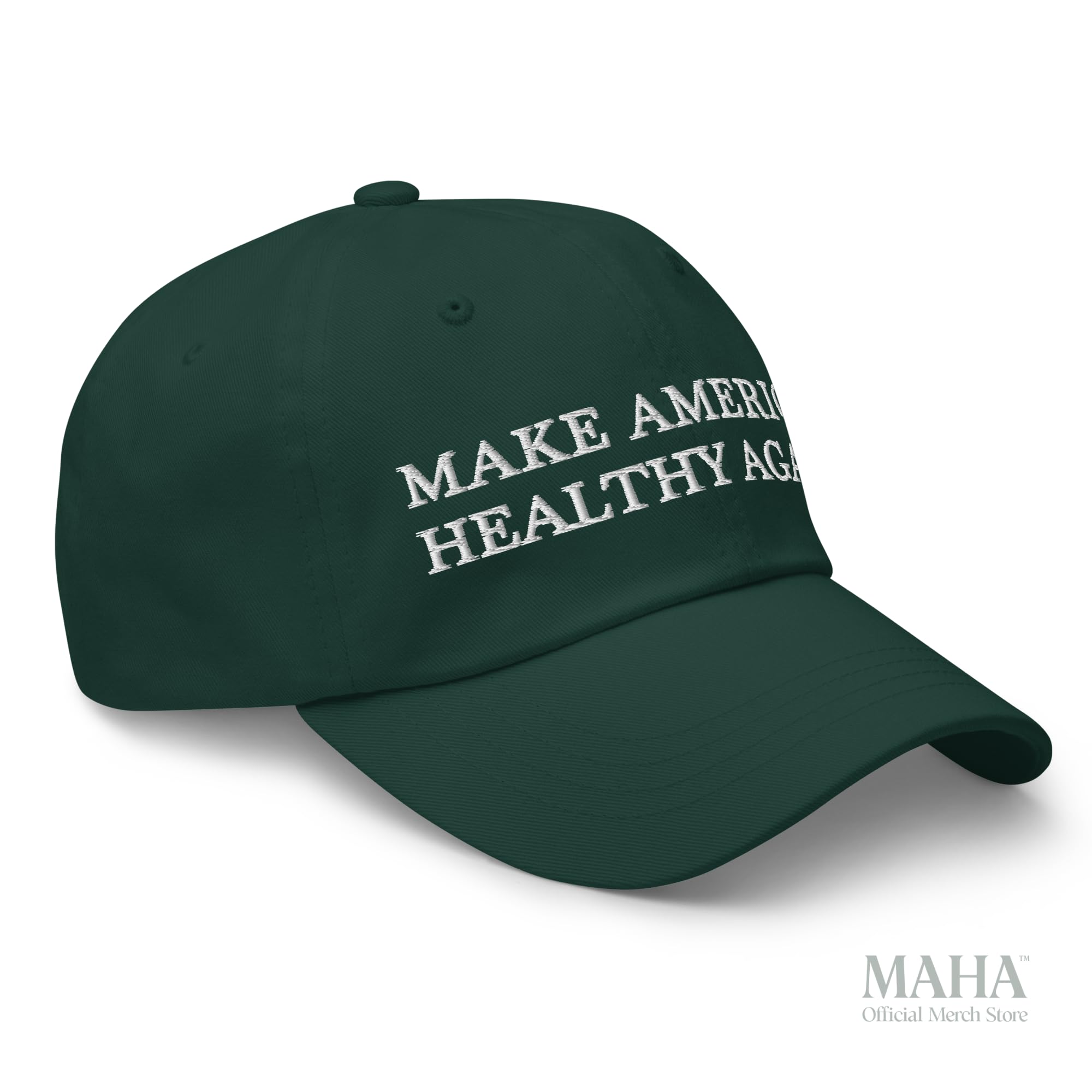 Make America Healthy Again® Embroidered Dad Hat – Adjustable Cotton Baseball Cap, Unisex Casual Low Profile Hat (Spruce)