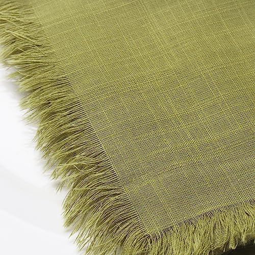 Dololoo Handmade Cloth Napkins with Fringe, 18 x 18 Inches 100% Cotton Thick Table Napkins, Set of 4 Rustic Fringe Washable Dinner Napkins for Wedding, Christmas, Party and Dinner - Beige