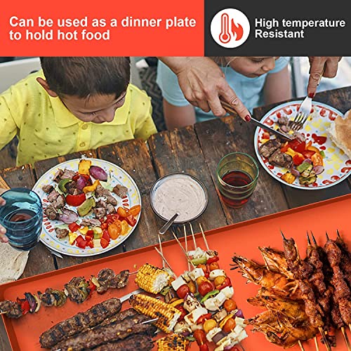 17" Griddle Mat Silicone for Blackstone, Griddle Silicone Protective Mat Cover,Heavy Duty Food Grade Silicone Grill Cover,Protect Your Grill from Rodents,Insects,Debris and Rust(Orange 17inch)