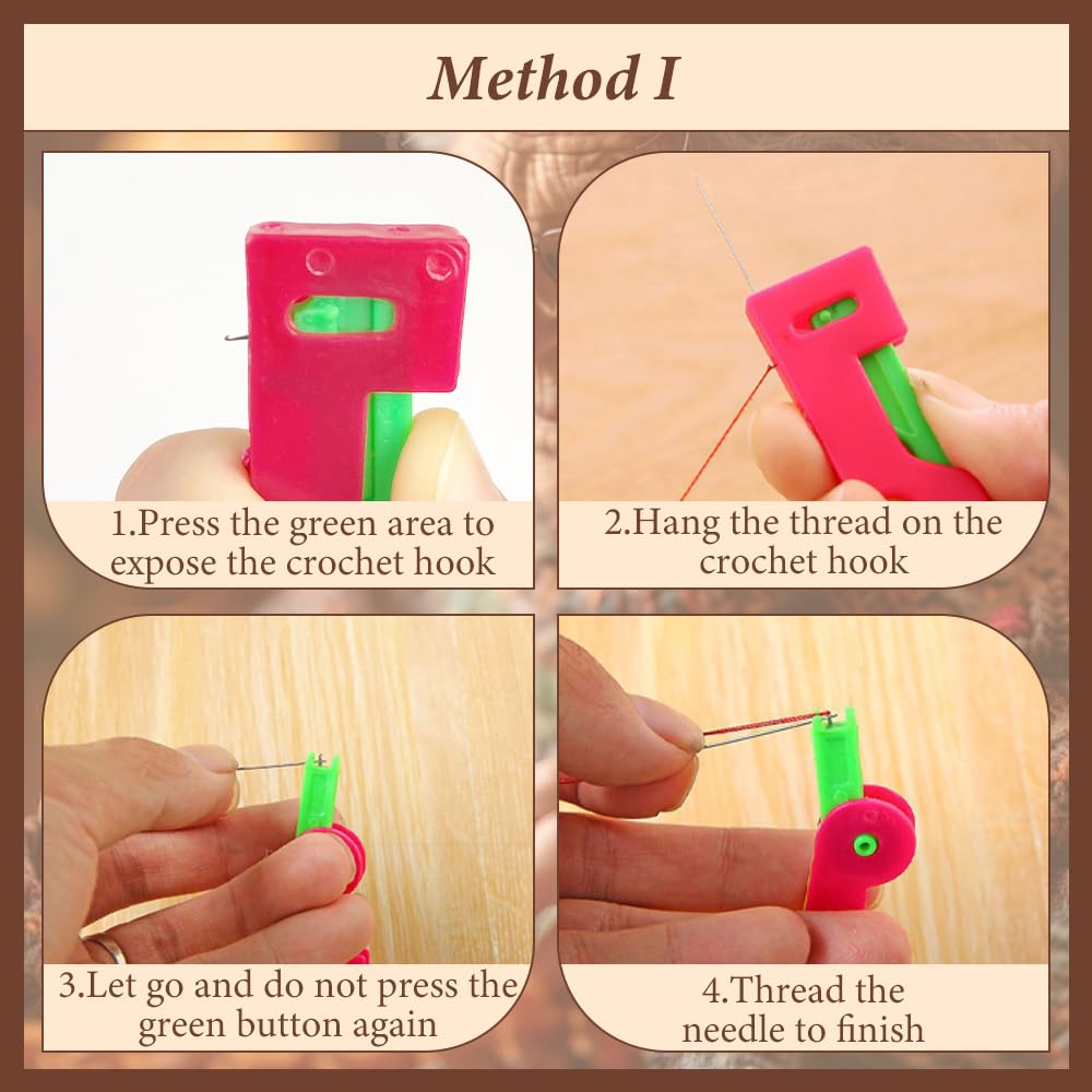 2024 New Plastic Needle Threaders,Automatic Needle Threader,Used to Quickly Thread The Thread Into The Needle Hole, Suitable for The Elderly and Those Who Like to Do Needlework(Random Color) (3 PCS)