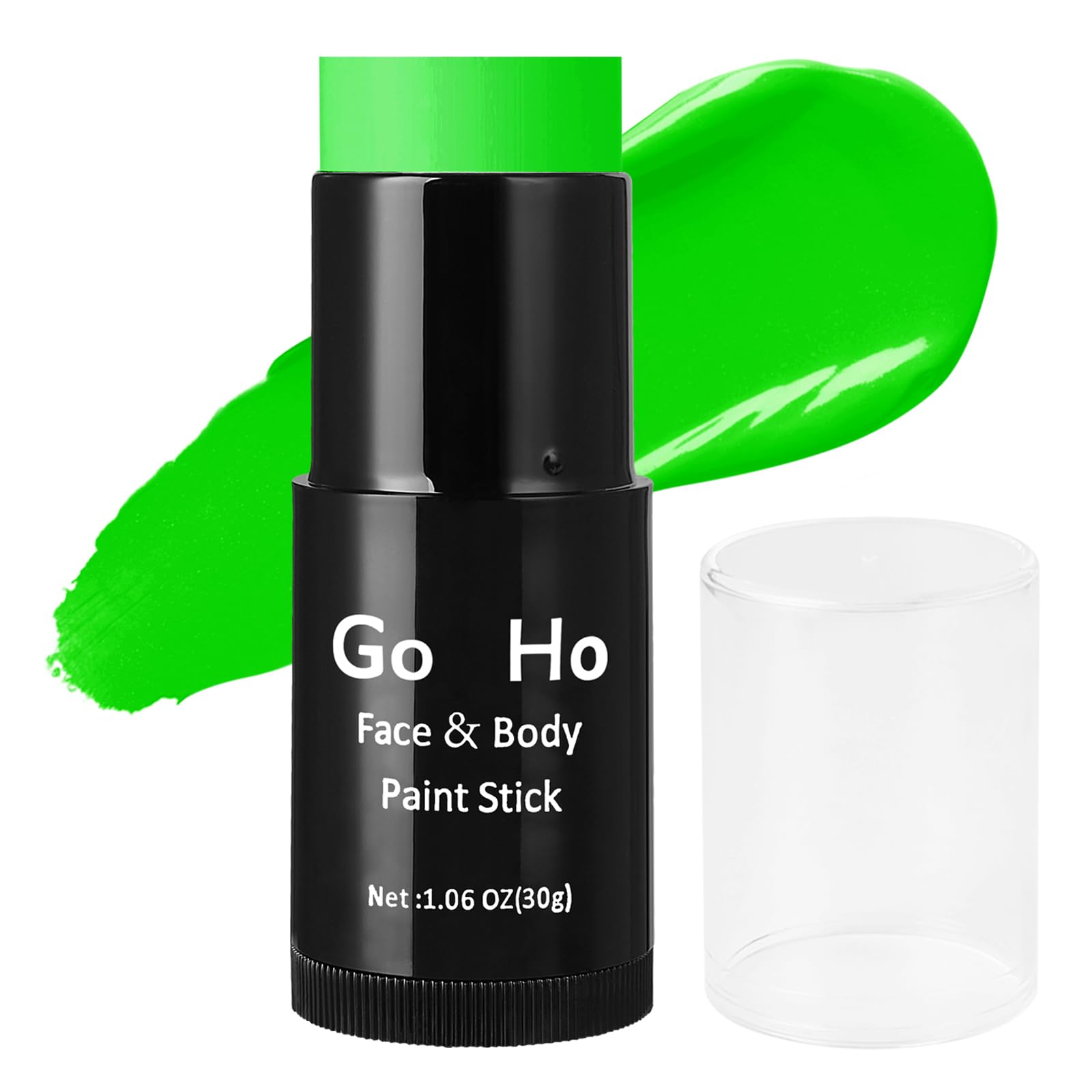 Go Ho Cream-Blendable Amazon Green Face Paint Stick (1.06 Oz),Full-coverage Amazon Green Body Paint Stick for Adults Children Halloween Cosplay SFX Witch Makeup,Waterproof Green Eye Black Stick