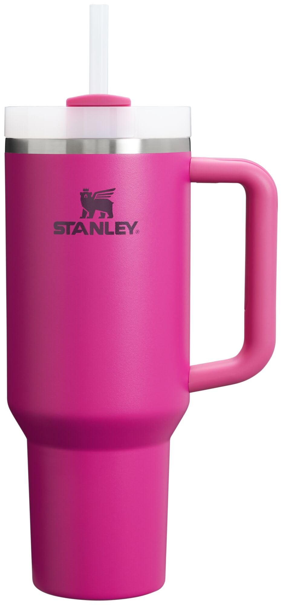 Stanley Quencher H2.0 FlowState Stainless-Steel Vacuum Insulated Tumbler with Lid and Straw for Water, Iced Tea or Coffee, Smoothie and More, Fuchsia, 40oz
