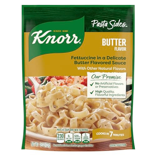 Knorr Pasta Sides Butter Fettuccine For Delicious Quick Pasta Side Dishes No Artificial Flavors, No Preservatives, No Added MSG 4.5 oz