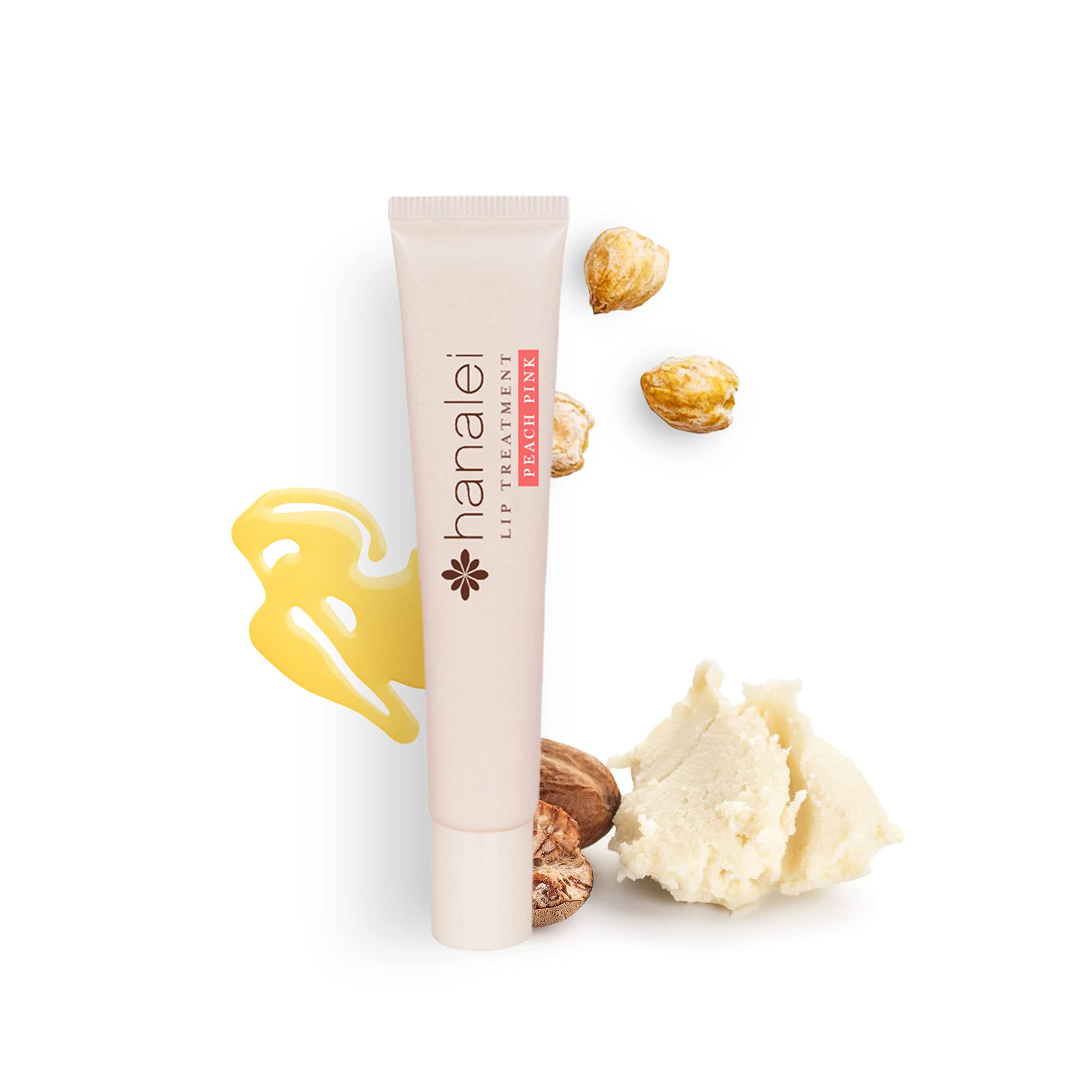 Hanalei Lip Treatment Bundle (Clear and Peach Pink), Made with Kukui Oil, Shea Butter, Agave, and Grapeseed Oil, Soothe Dry Lips (Cruelty free, Paraben free)