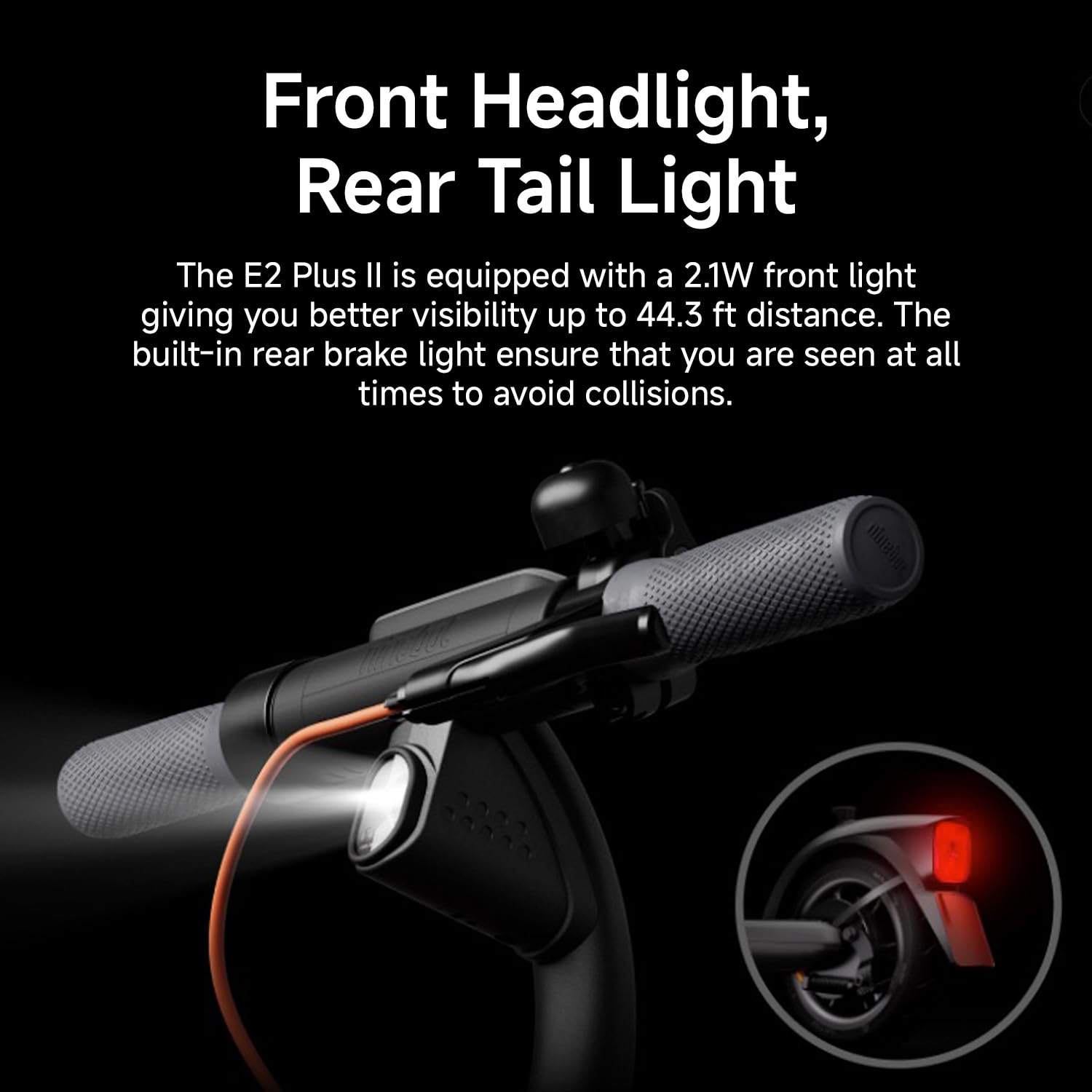 Segway Ninebot E2 Plus II Electric Scooter, 15.5 MPH, 16 Miles Max Range, Front Suspension, 8.1" Shock-Absorbing Tires, Dual Brakes, Scooter for Adults, UL-2272 2271 Certified