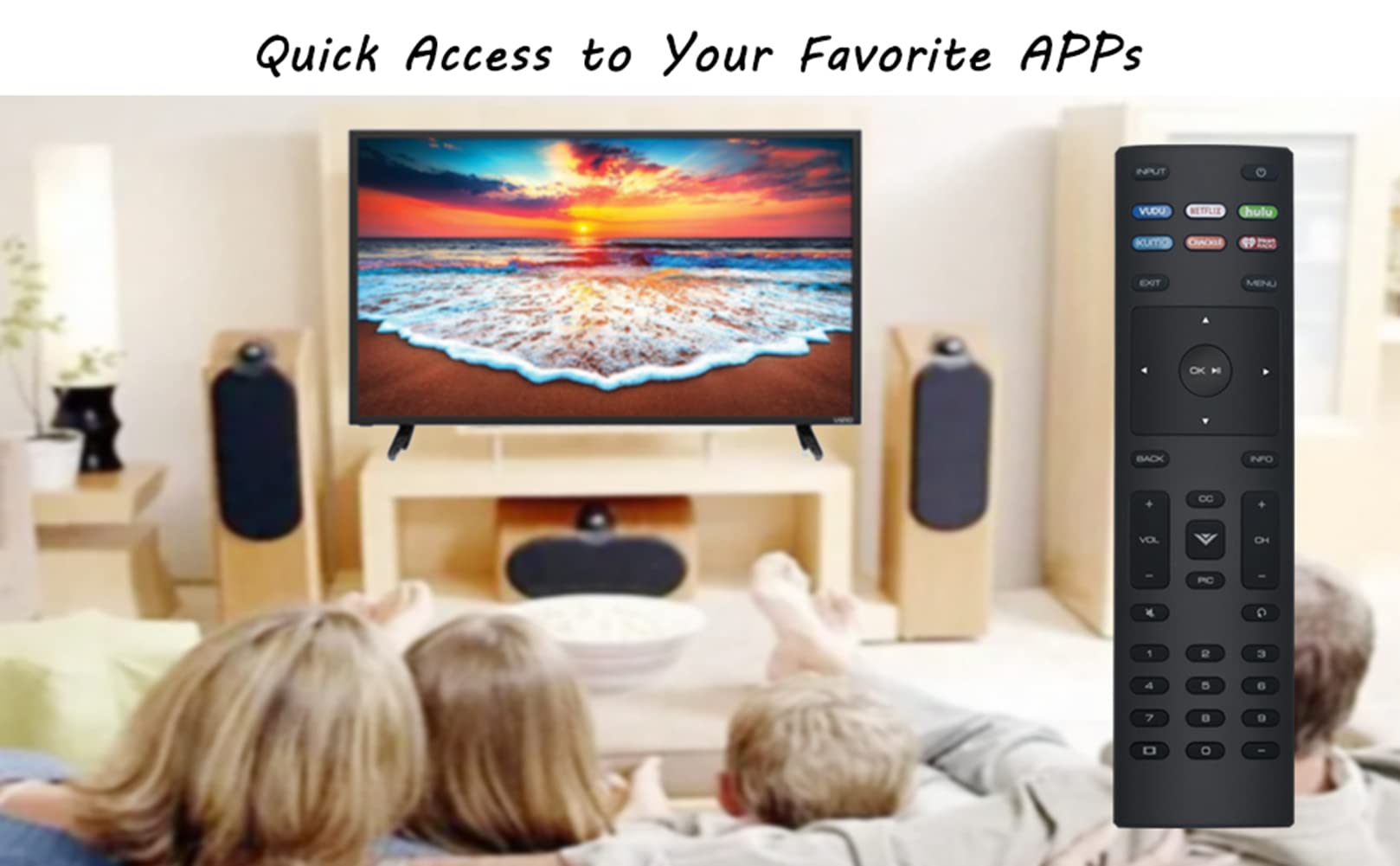 XRT136 Remote Control Replace fit for VIZIO TV D24F-F1 D32FF1 D43F-F1 E55U-D0 E55UD2 E55-D0 E55E1 M65-D0 M65E0 P65-E1 P75C1 P75E1 M70-E3 M75E1 E43-E2 D50F-F1 E32-D1 E32H-D1 E40-D0 E43-D2 E43U-D2