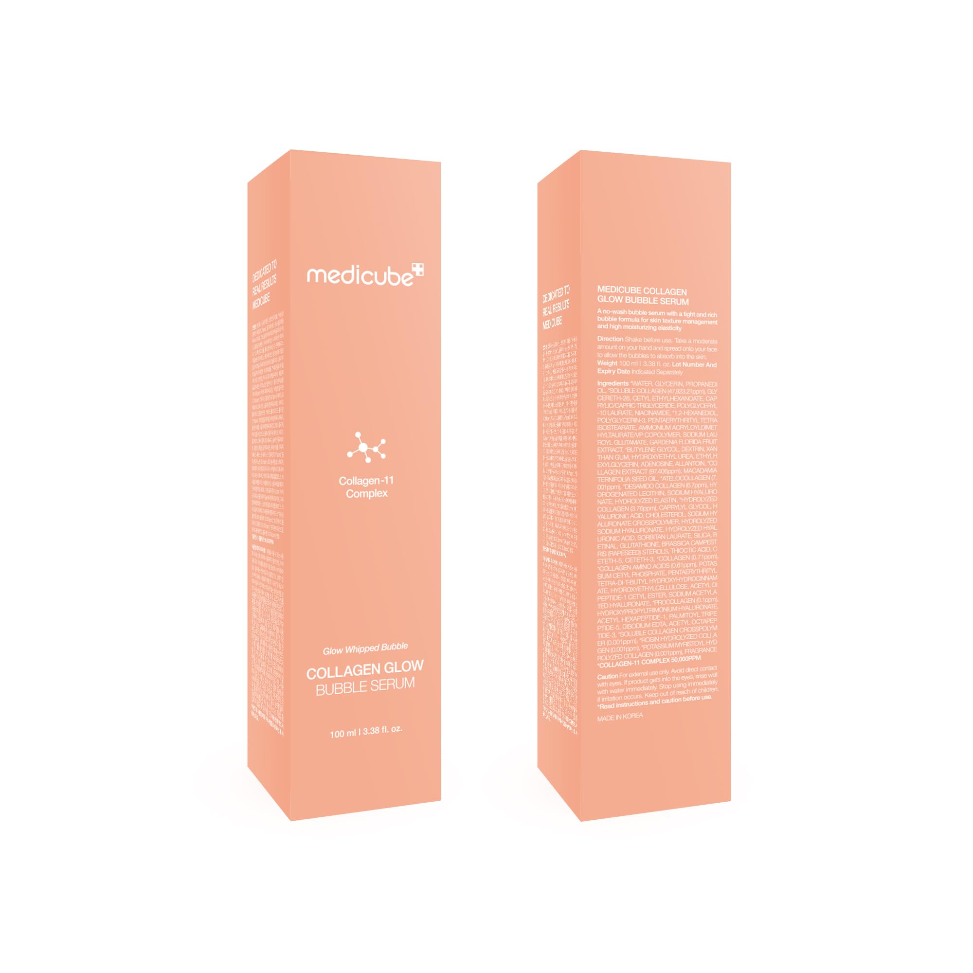 Medicube Collagen Glow Bubble Serum - Fast-absorbing bubble-type serum that gives you 24h Glow & Lifted Look - Korean skincare (3.38fl.oz.)