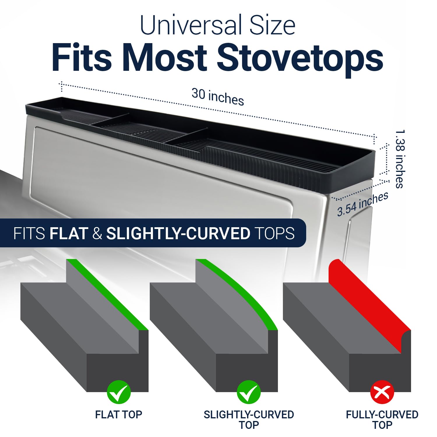 Silicone Magnetic Over the Stove Shelf for Back of Stove - Magnetic Stove Top Shelf and Over Stove Shelf, Over Oven Shelf for Top of Stove, Over the Stove Spice Rack, Includes 6 Extra Plates (Black)